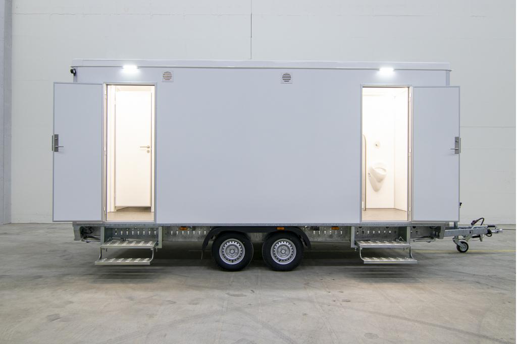 Luxe Toiletwagen | 3 dames 1 heren 3 urinoirs | 110 PVC, Zakelijke goederen, Ophalen of Verzenden, Niet ingevuld, Niet ingevuld