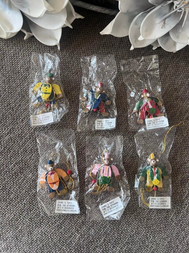 Vintage houten trekpopjes nieuw !, Ophalen of Verzenden, Nieuw