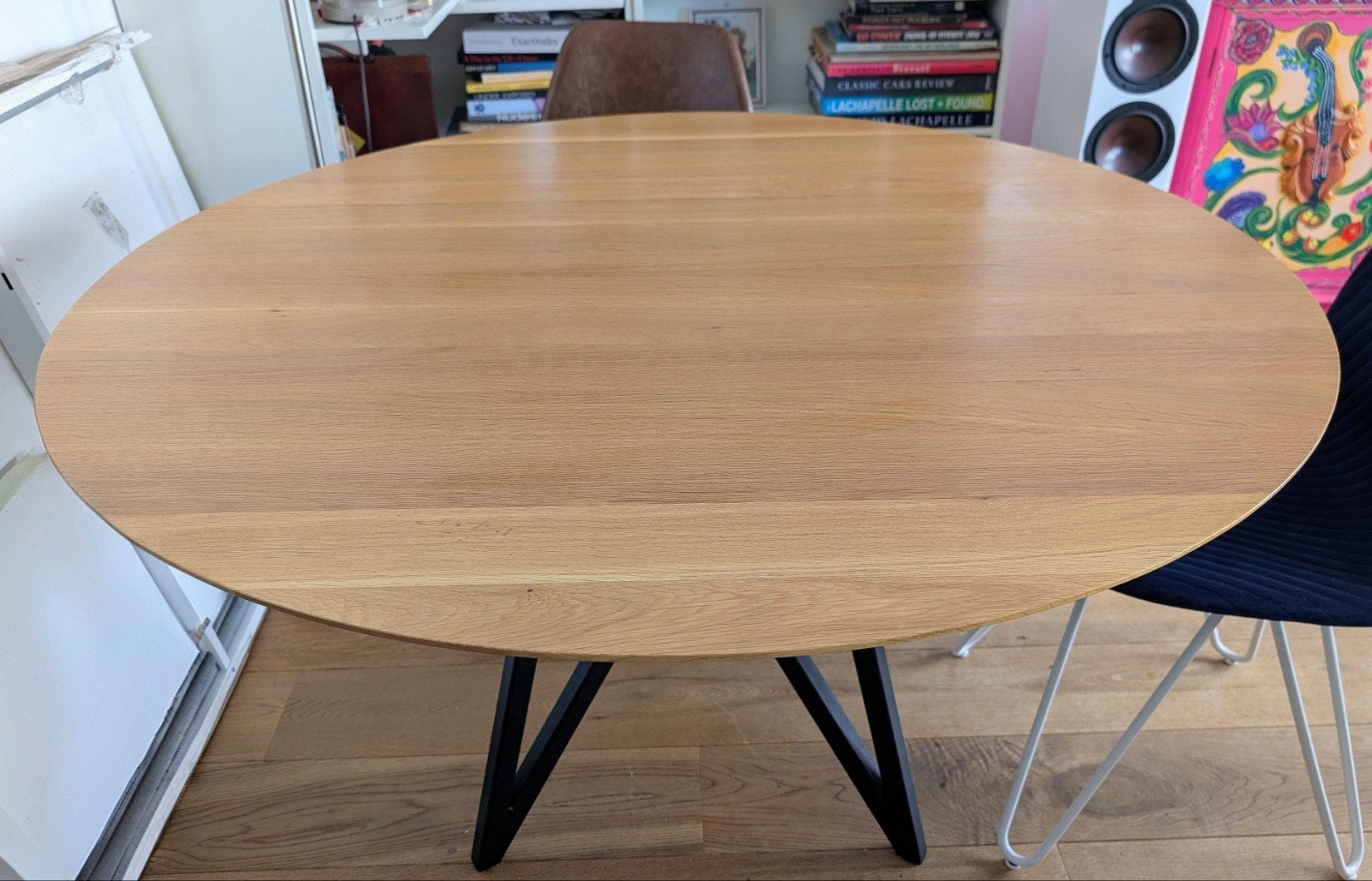 Studio Henk eettafel Butterfly Tripod, 120 cm, eiken natuur, Ophalen, Modern, Industrieel, Rond, Zo goed als nieuw