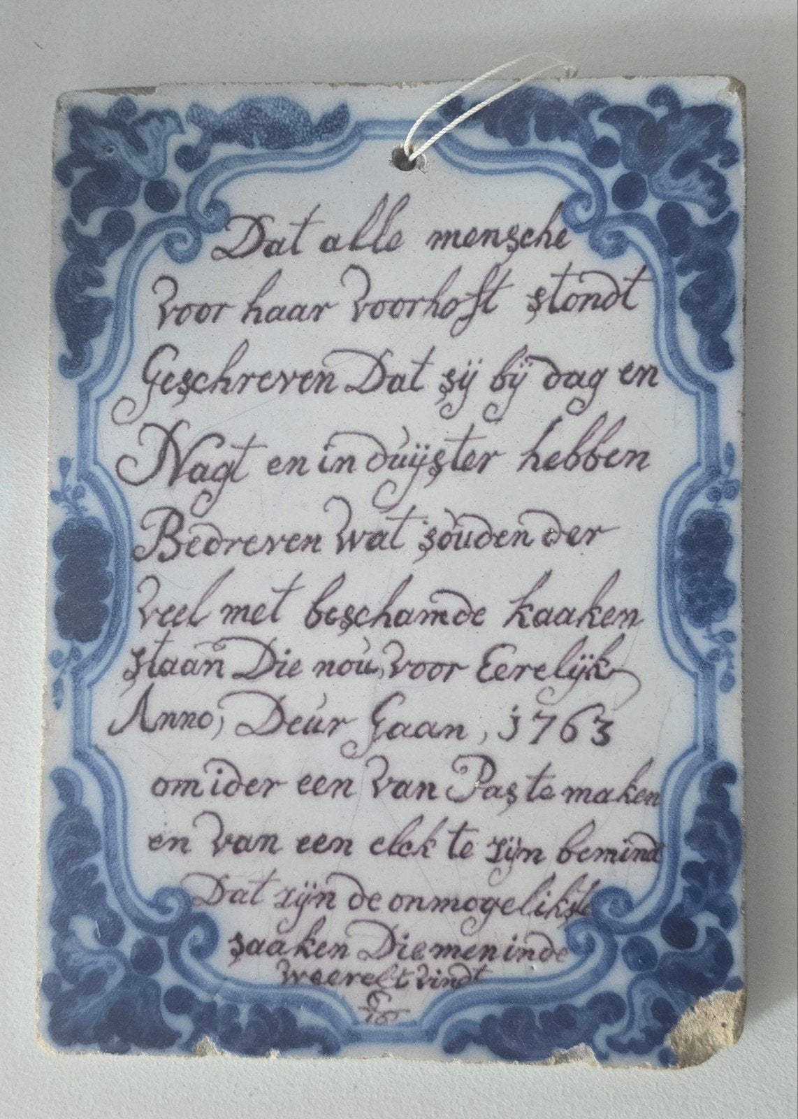 Antieke tegel 1763, Ophalen of Verzenden