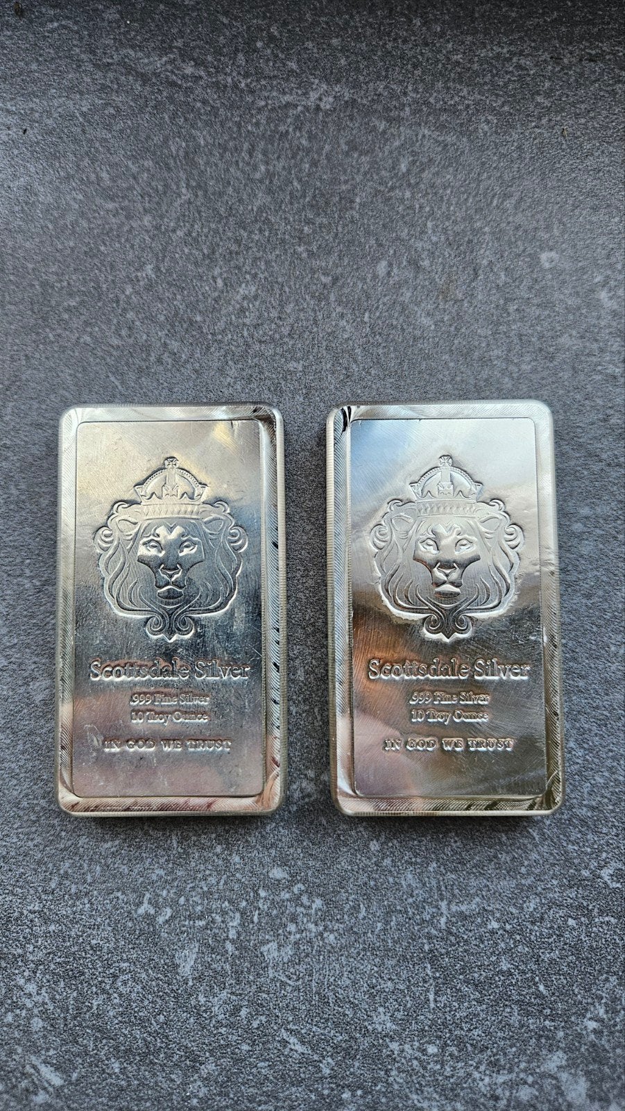 2x Scottsdale Silver 10 Troy Ounce Zilver, Postzegels en Munten, Ophalen of Verzenden, Zilver
