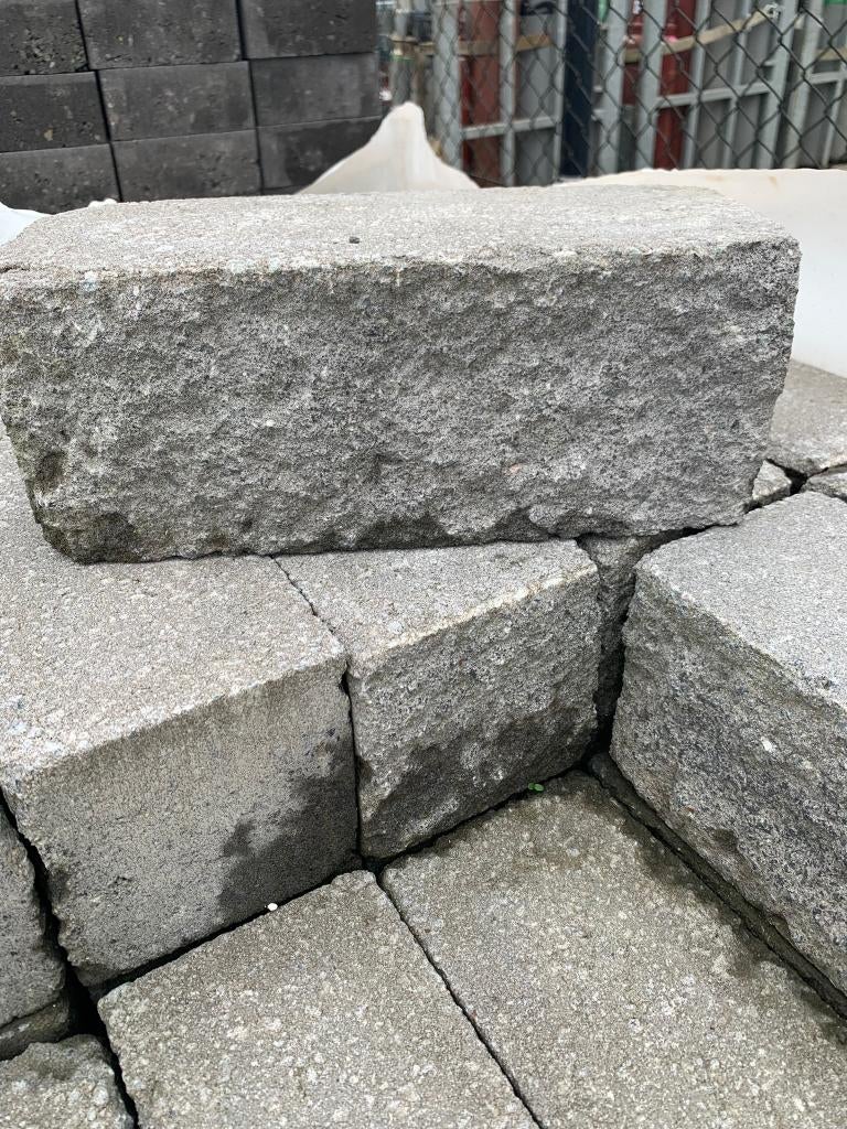 Stapelblok Wallblock Split 12x12x30 cm Grijs - J&W 74, Ophalen, Blok, Nieuw, Nvt