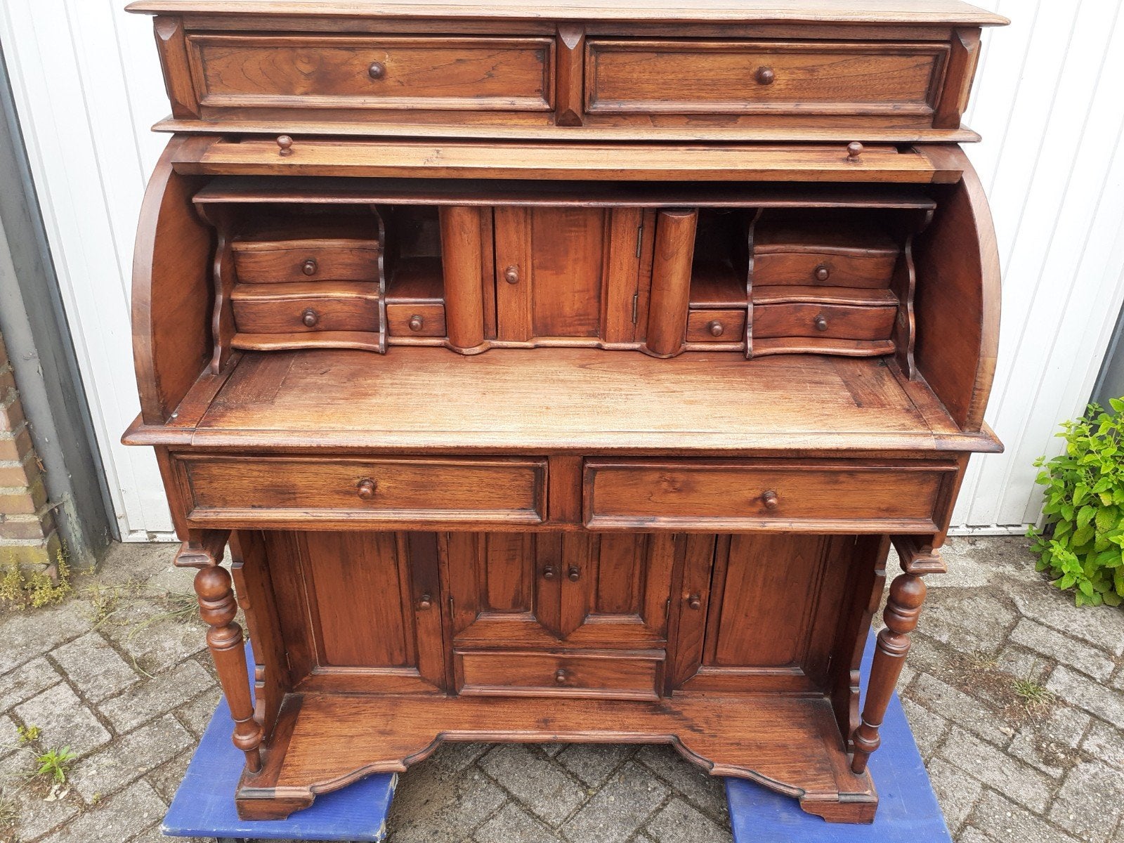 Antiek rolluikbureau van eikenhout, Ophalen of Verzenden