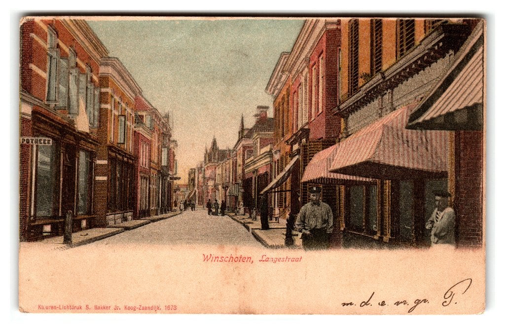 Winschoten, Langestraat, Verzenden, Voor 1920, Gelopen, Groningen
