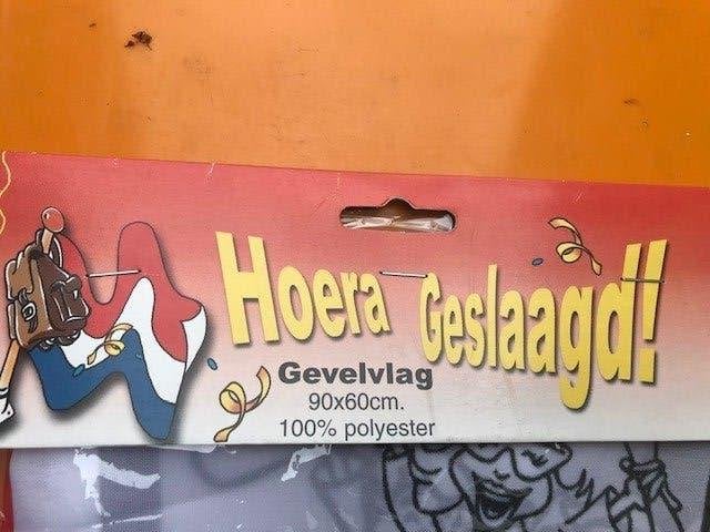 vlag geslaagd tekst, Diversen, Ophalen of Verzenden, Nieuw