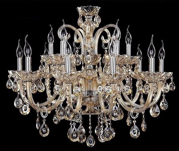 Chique Designer Kroonluchter 15 Armen Cog-Zilver Incl. Led's, Ophalen of Verzenden, Nieuw, Glas