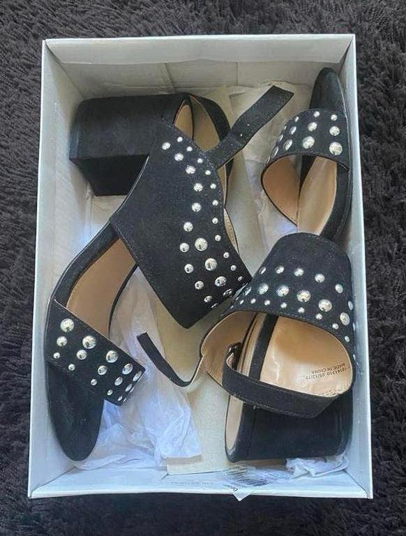 Dorothy Perkins sandalen met hak, zwart leer, maat 40, nieuw, Zwart, Nieuw, Dorothy Perkins, Sandalen of Muiltjes