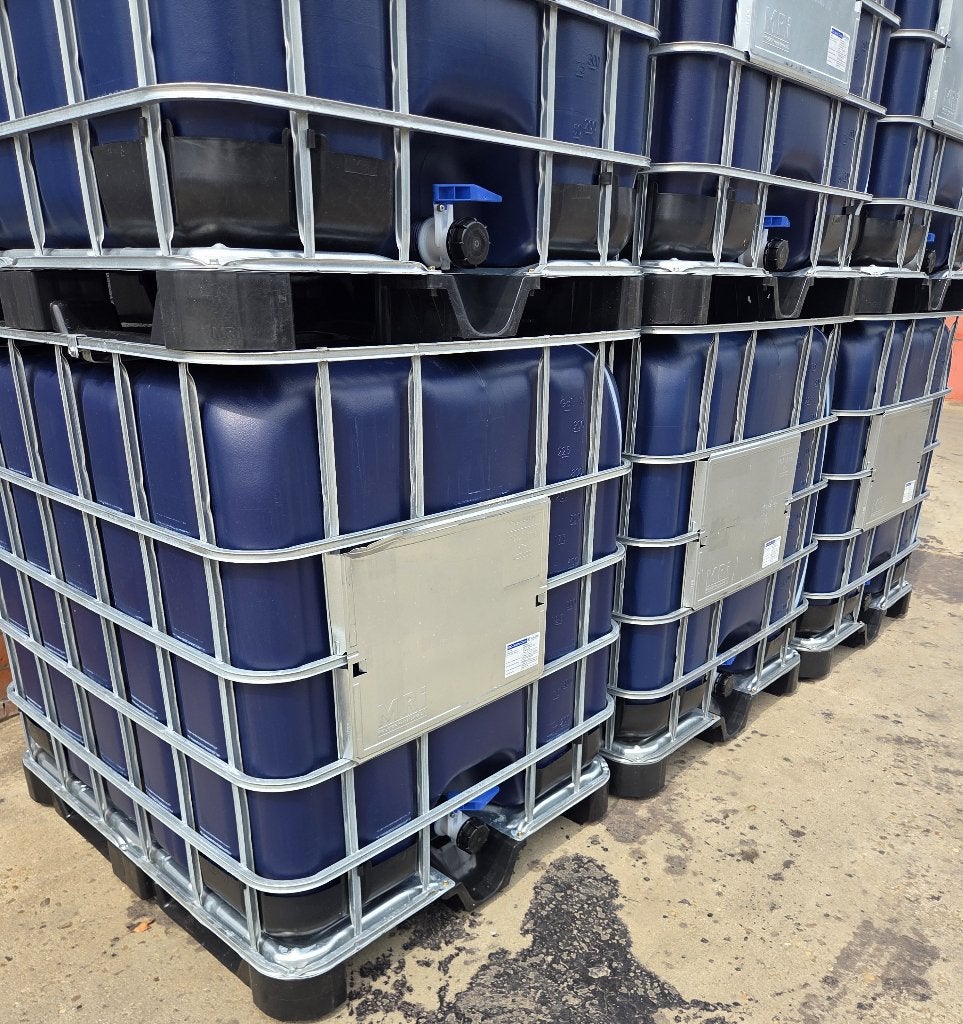 Donker blauwe anti algen ibc van 1000 L ( Tonnen,Vaten ), Ophalen, Kunststof, Met kraantje, 150 liter of meer