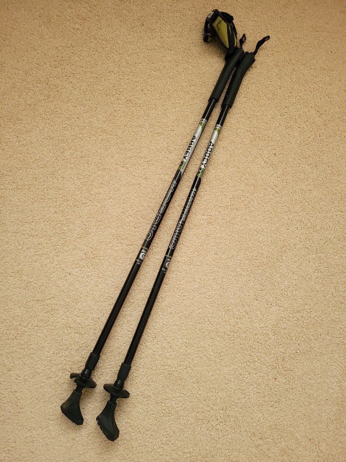 Abbey Nordic Walking stokken aluminium en verstelbaar, Gebruikt, Wandelstok, Ophalen of Verzenden, Onbekend