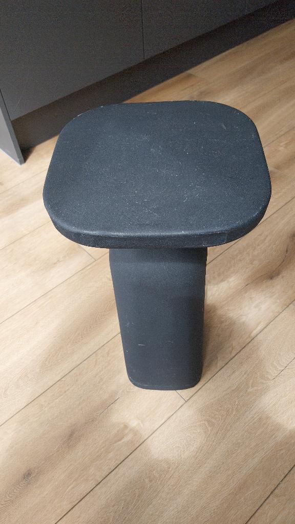 Bijzettafel zwart, Minder dan 55 cm, Gebruikt, Metaal of Aluminium, Vierkant