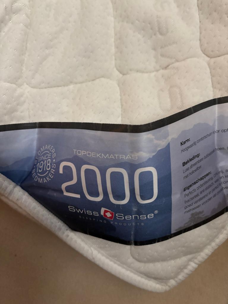 Swiss Sense Topdekmatras 2000 - Zo goed als nieuw, 210 cm, Tweepersoons, Ophalen of Verzenden, Zo goed als nieuw