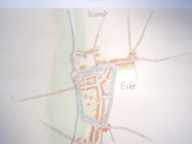 Echt. Plattegrond van de stad door Jacob van Deventer, Antiek en Kunst, Cartografie, Ophalen of Verzenden, 29 cm, 21 cm