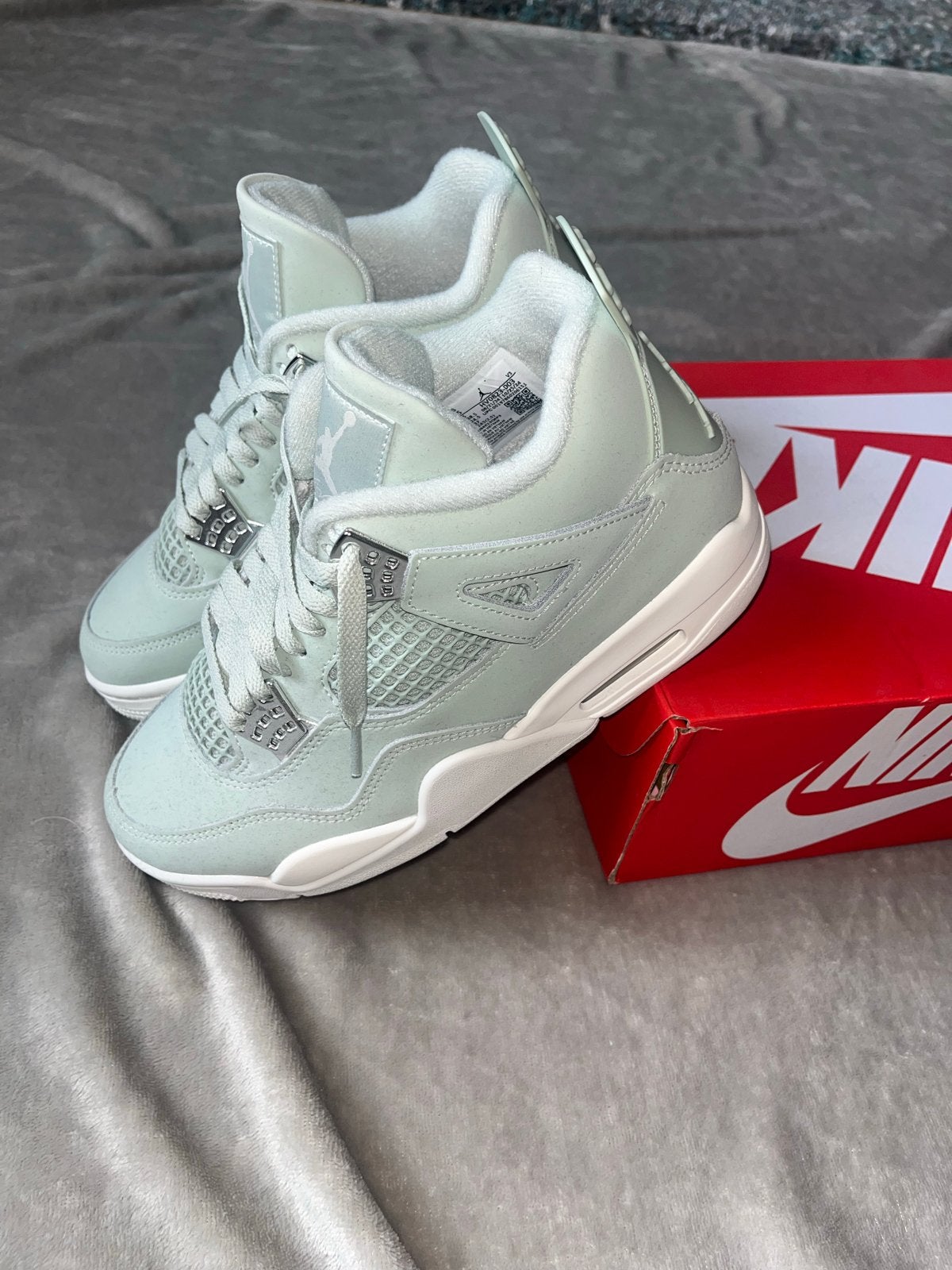 Nike Air Jordan 4 Seafoam Sail Maat 38,5, Ophalen of Verzenden, Groen, Sneakers of Gympen, Zo goed als nieuw