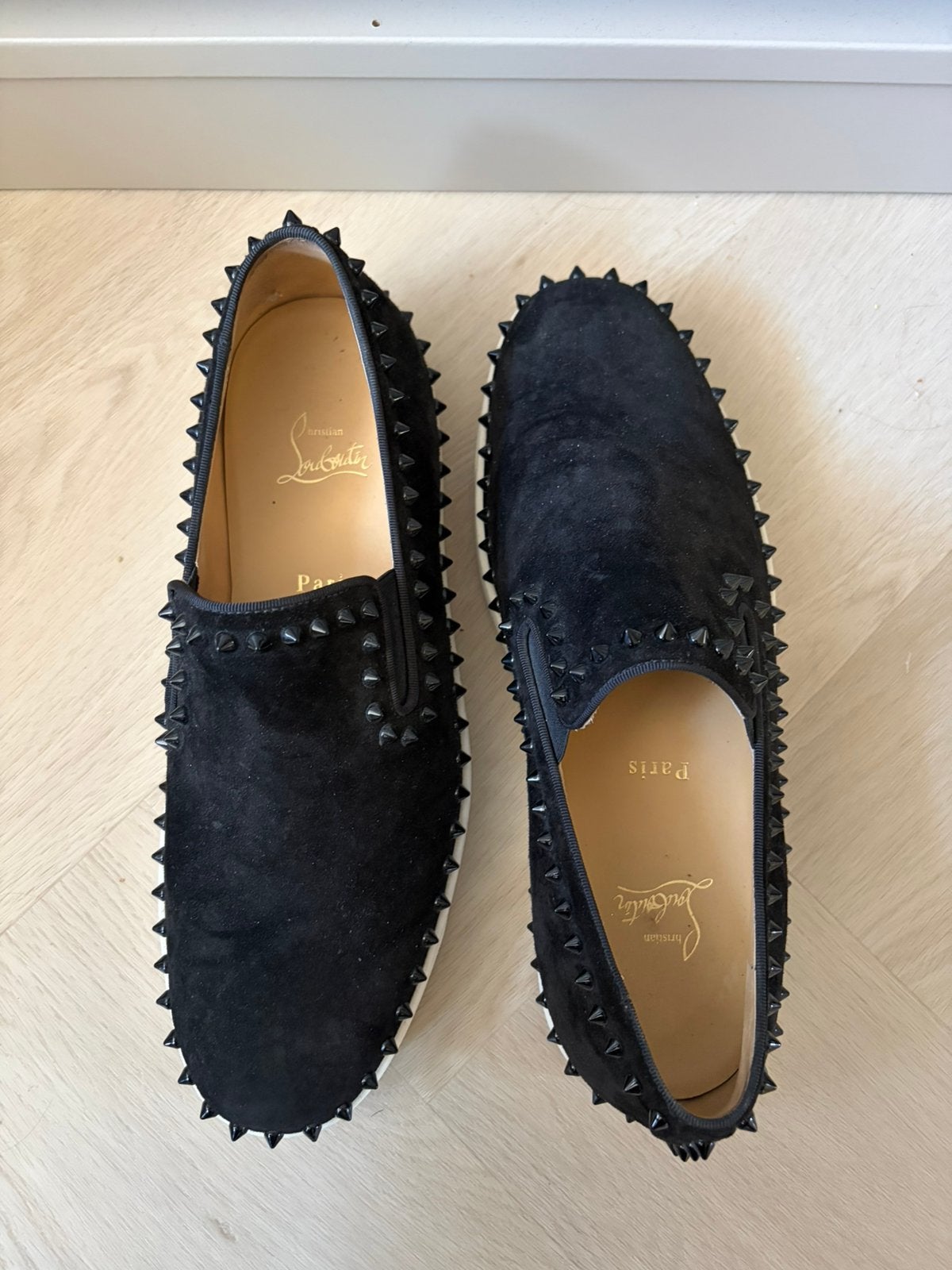 Christian louboutin loafers maat 44, Ophalen, Zo goed als nieuw, Zwart, Loafers