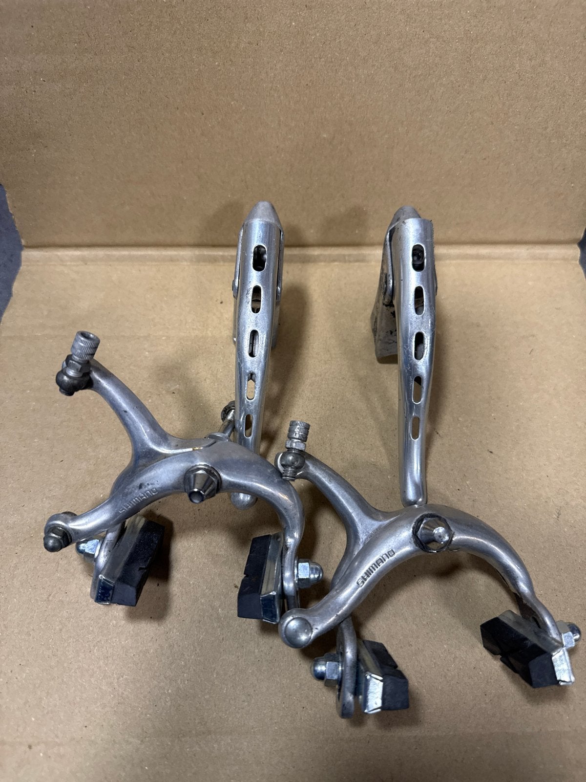 Shimano BR-Z57 Remmen Set - Vintage Racefiets Remhoeven, Remmen, Gebruikt, Ophalen of Verzenden, Aluminium