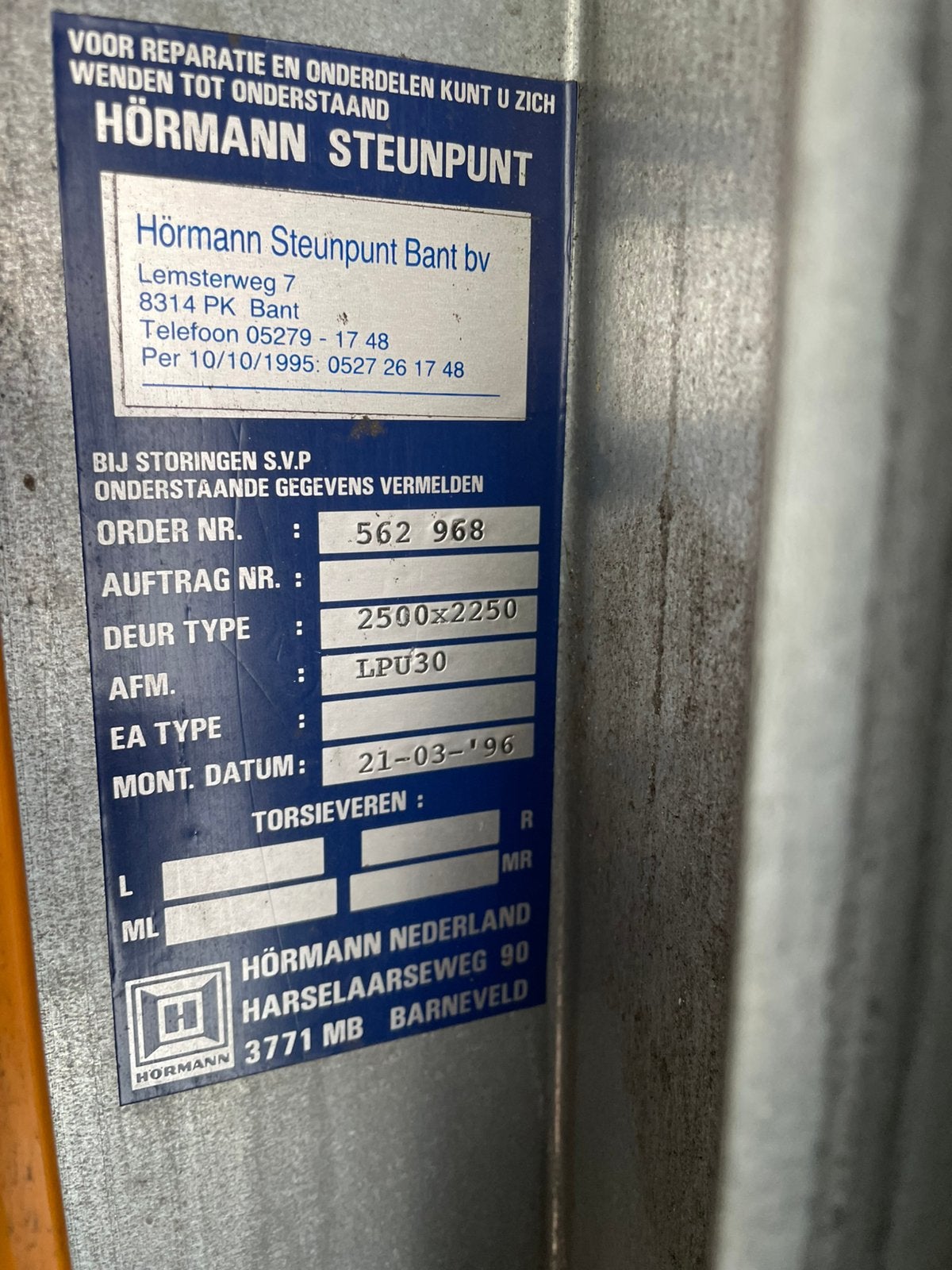 Hormann garagedeur, Ophalen, Gebruikt, Overige typen, Minder dan 2 meter