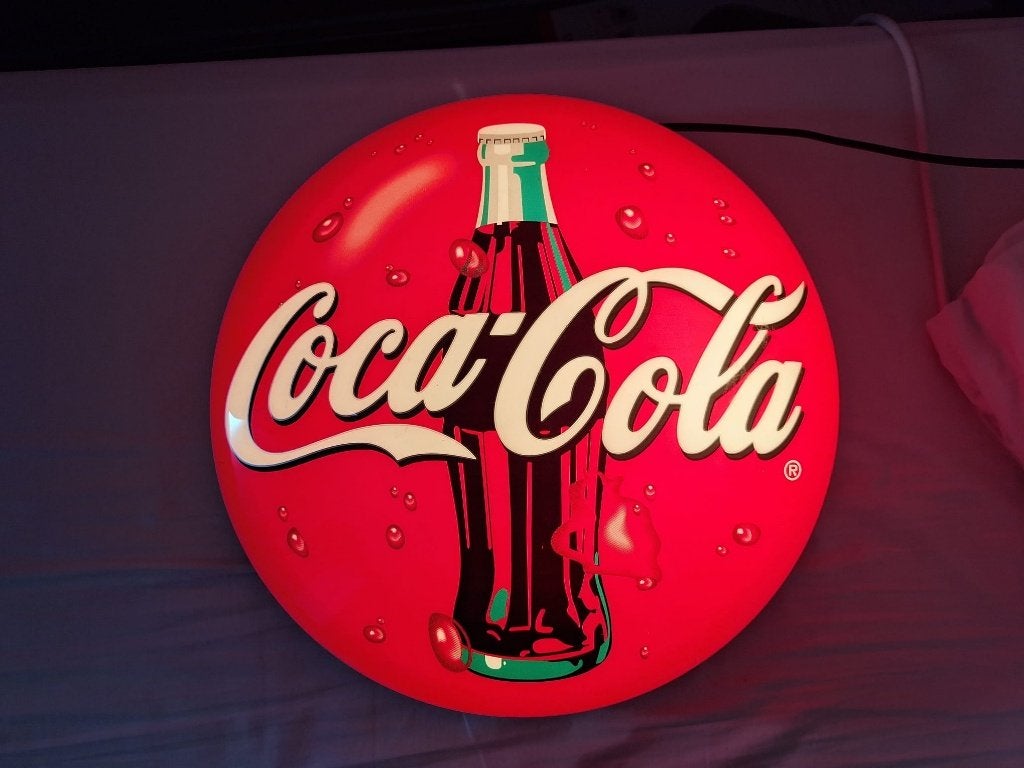 Coca Cola vintage lamp, Verzamelen, Merken en Reclamevoorwerpen, Ophalen, Zo goed als nieuw, Lichtbak of (neon) lamp