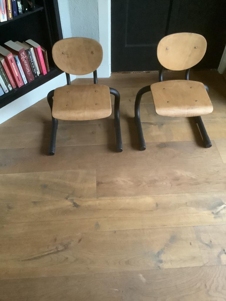 Schoolstoeltje vintage design beuken sterk 25€ p.s., Kinderen en Baby's, Kinderkamer | Tafels en Stoelen, Ophalen, Zo goed als nieuw