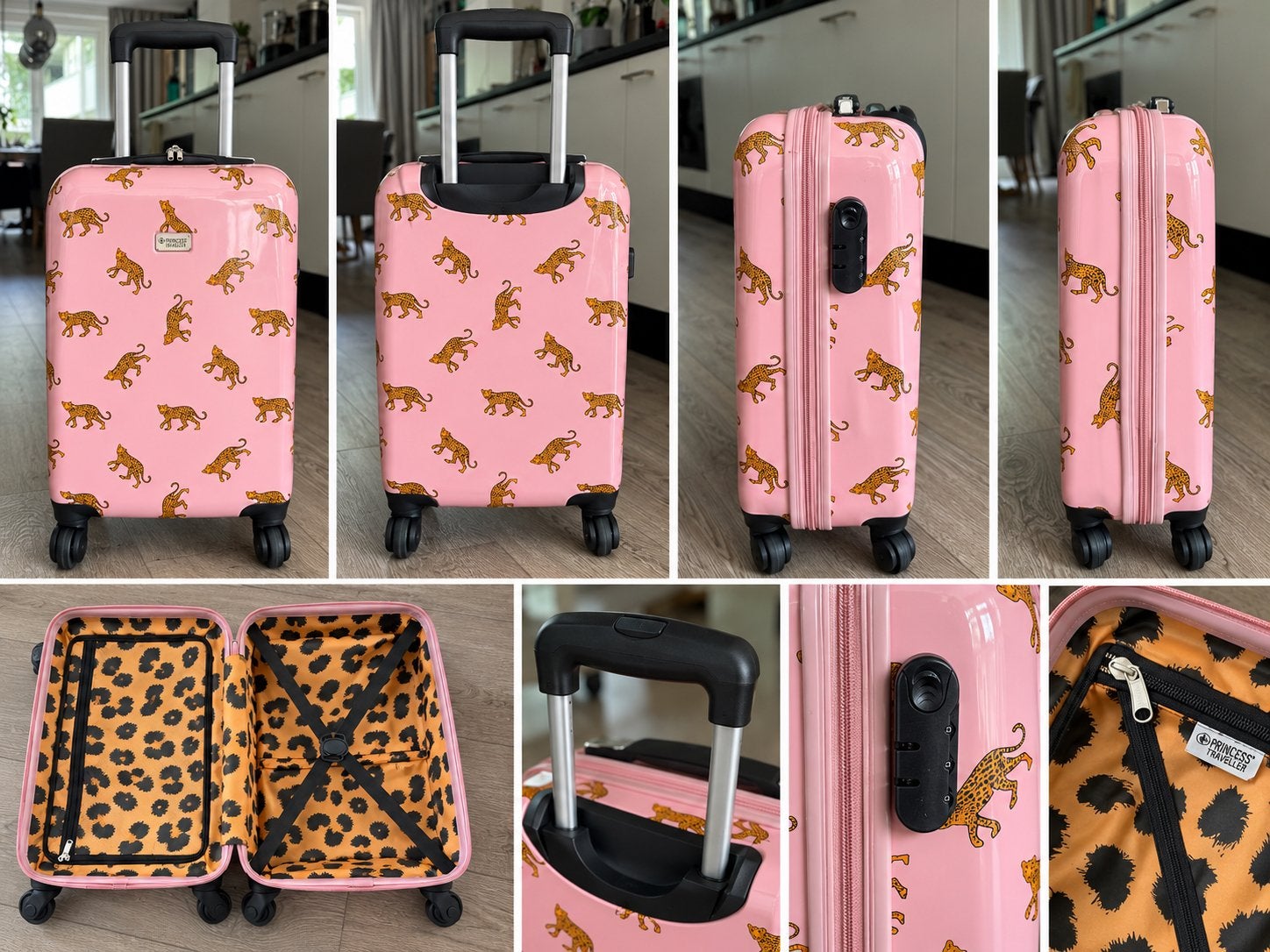 Princess Traveller Koffer Roze met Luipaardprint, 40 tot 60 cm, 20 tot 30 cm, Ophalen of Verzenden, Zo goed als nieuw