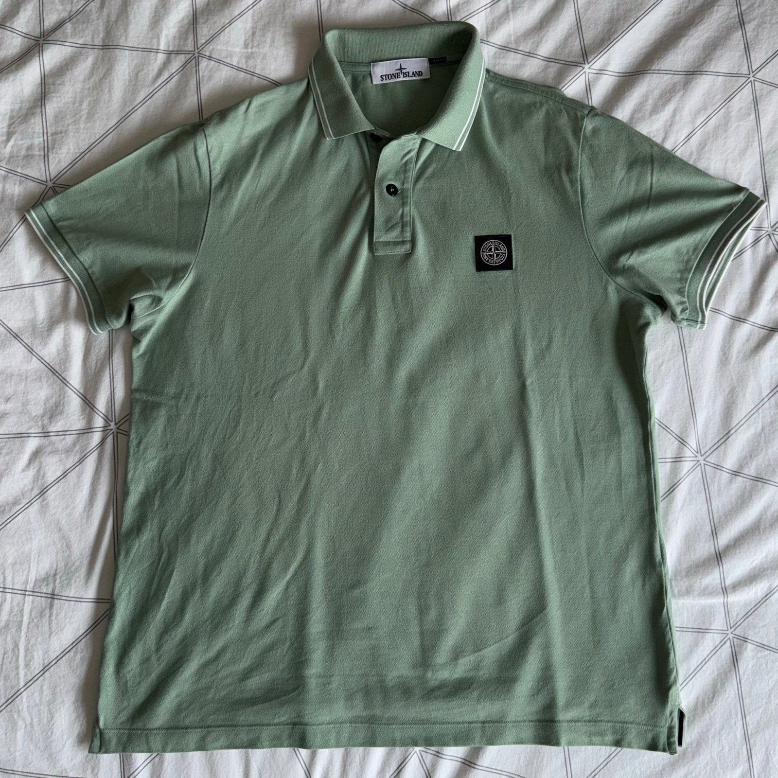 Stone Island Polo Slim Fit - Lichtgroen - Maat XL, Ophalen of Verzenden, Zo goed als nieuw, Maat 56/58 (XL), Groen
