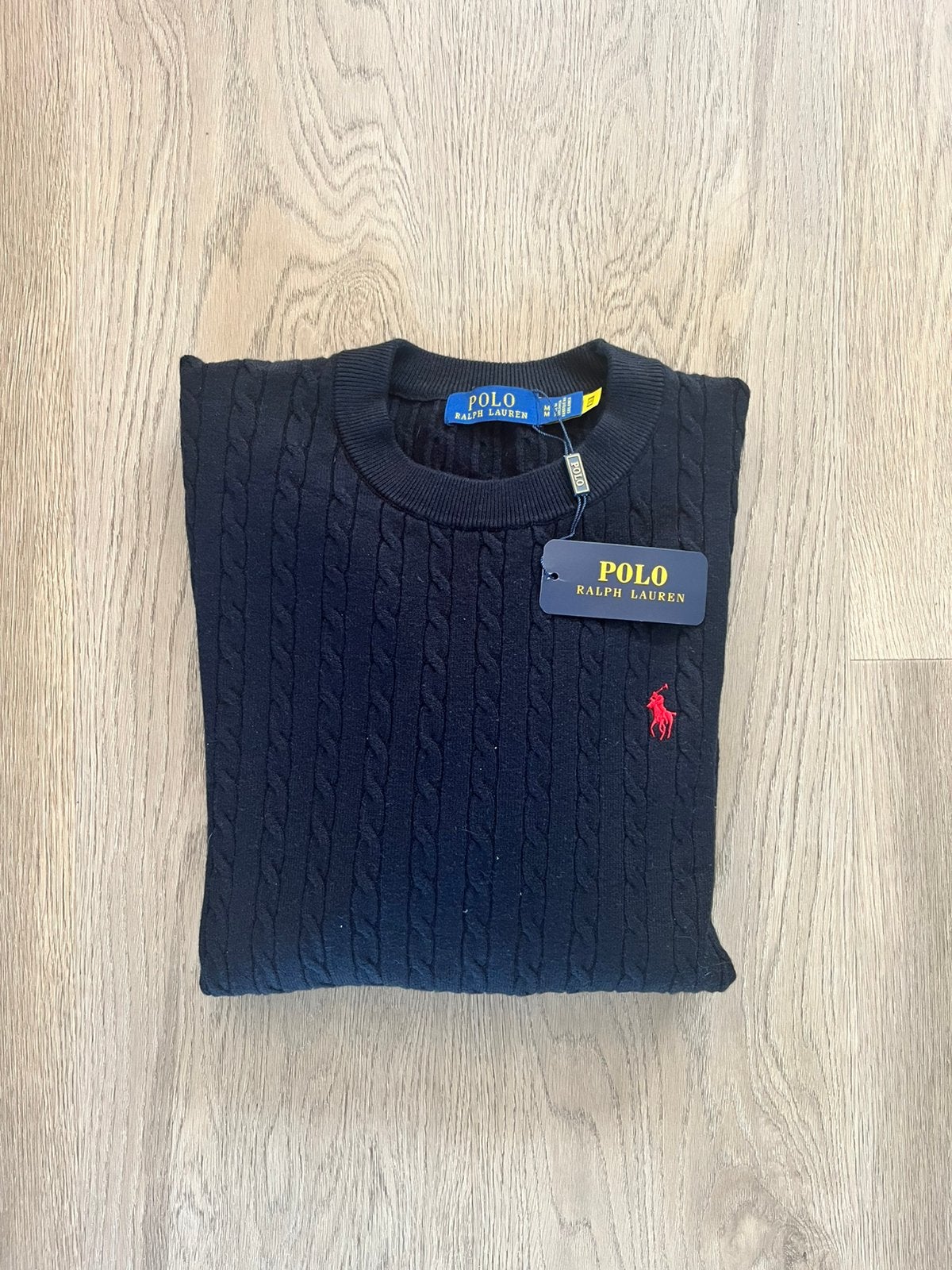 Polo Ralph Lauren kabelgebreide trui - Nieuw met kaartjes, Ophalen of Verzenden, Nieuw, Maat 48/50 (M), Blauw