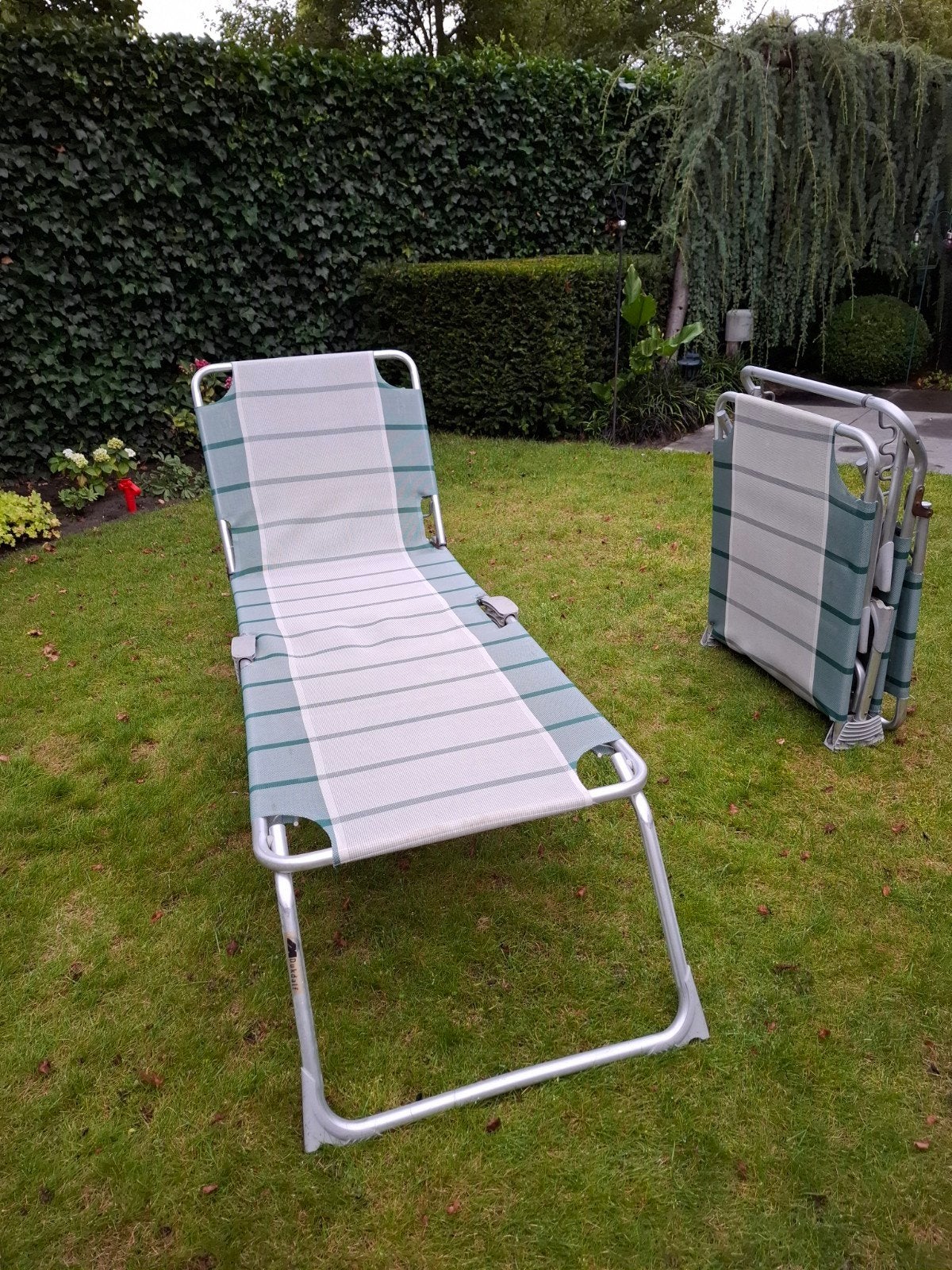 Ligbed, strandbed merk Dukdalf te koop., Ophalen, Gebruikt, Aluminium, Inklapbaar