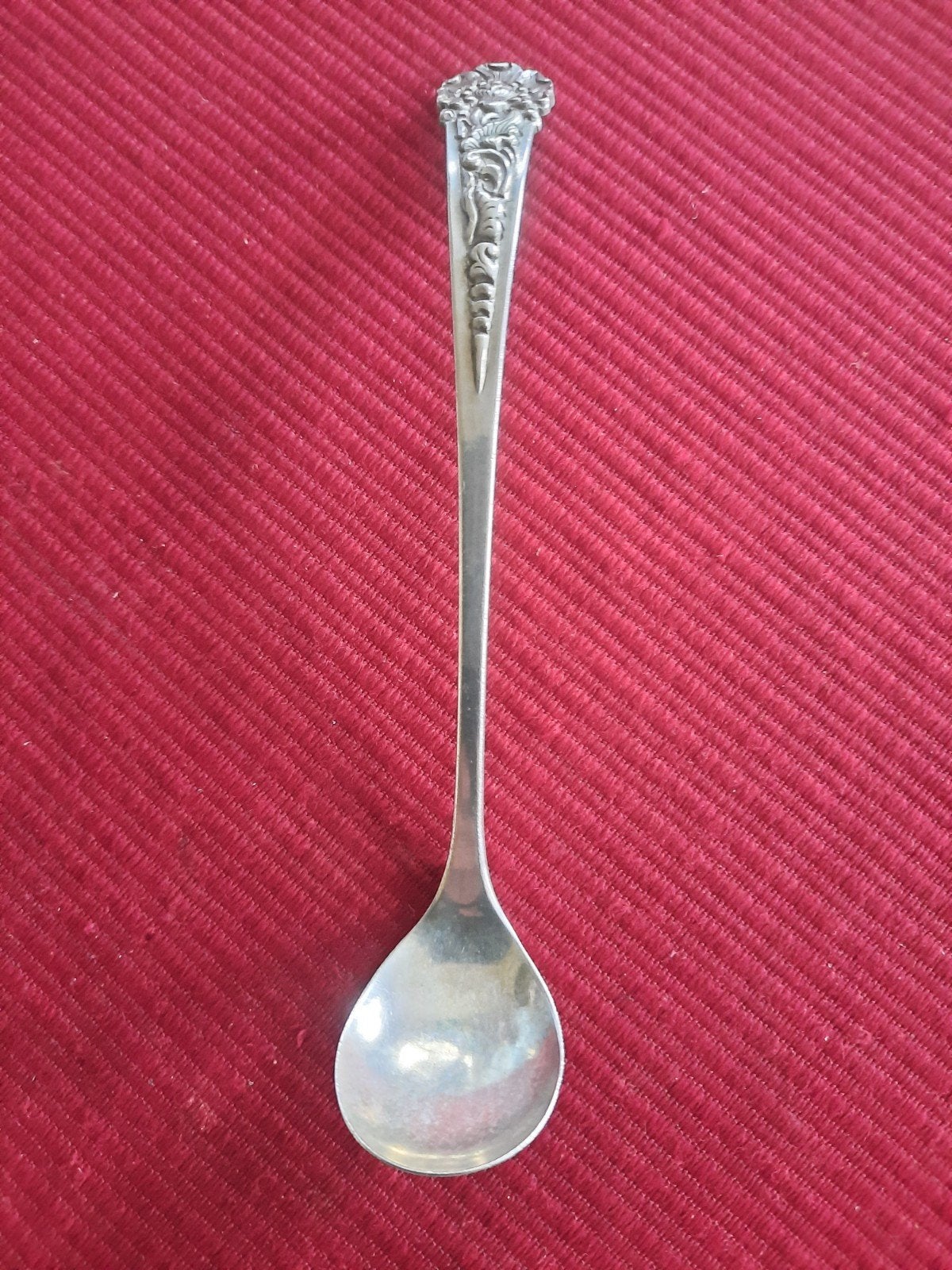 Antieke zilveren lepel 800PK met decoratieve steel, Ophalen of Verzenden