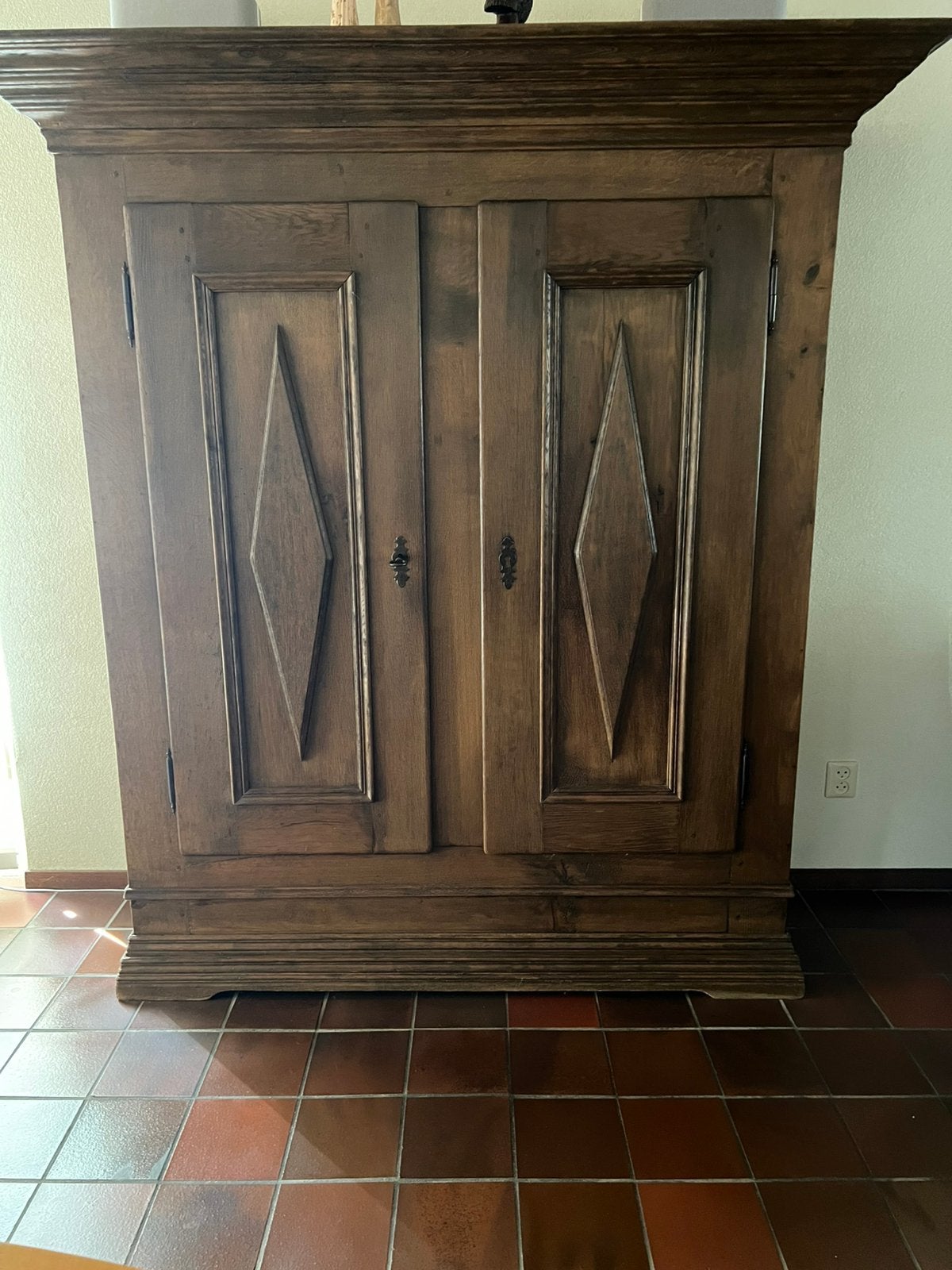 Donker bruin eiken houten kast 1.90 -1.45- 45, Ophalen, Gebruikt