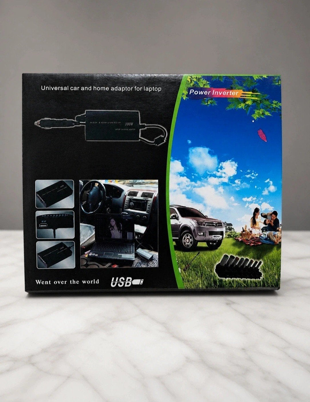 2-in-1 Laptop Adapter: Thuis & Auto Oplader met USB, Ophalen of Verzenden, Refurbished