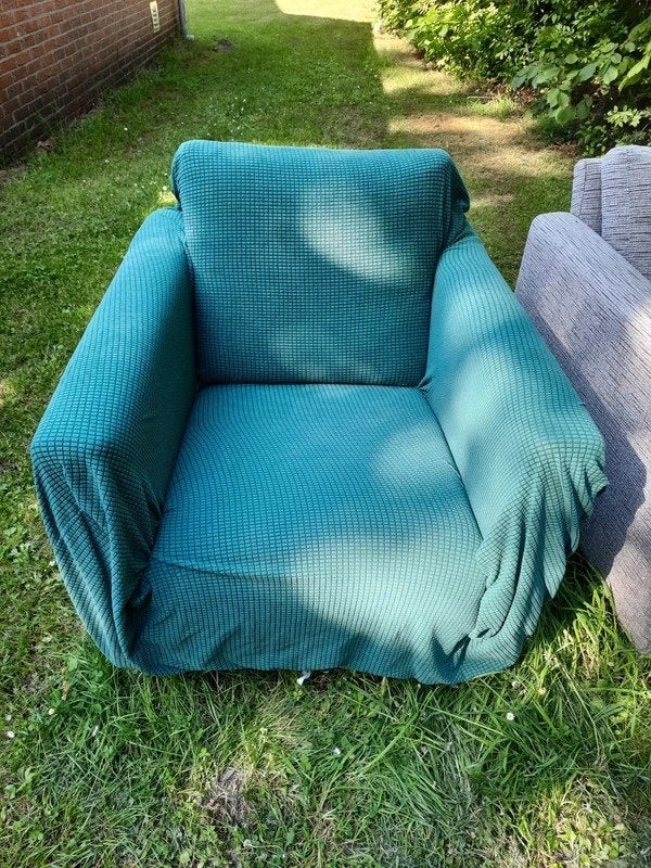 Elastische Jacquard Stoelhoes (Maat S) 90-130 cm, Huis en Inrichting, Gebruikt, 100 tot 150 cm, Rechthoekig, Groen