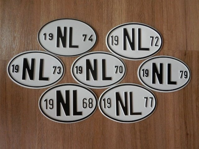 Bouwjaar/nationaliteits plaatje oldtimers, nieuw., Auto diversen, Ophalen of Verzenden, Nieuw