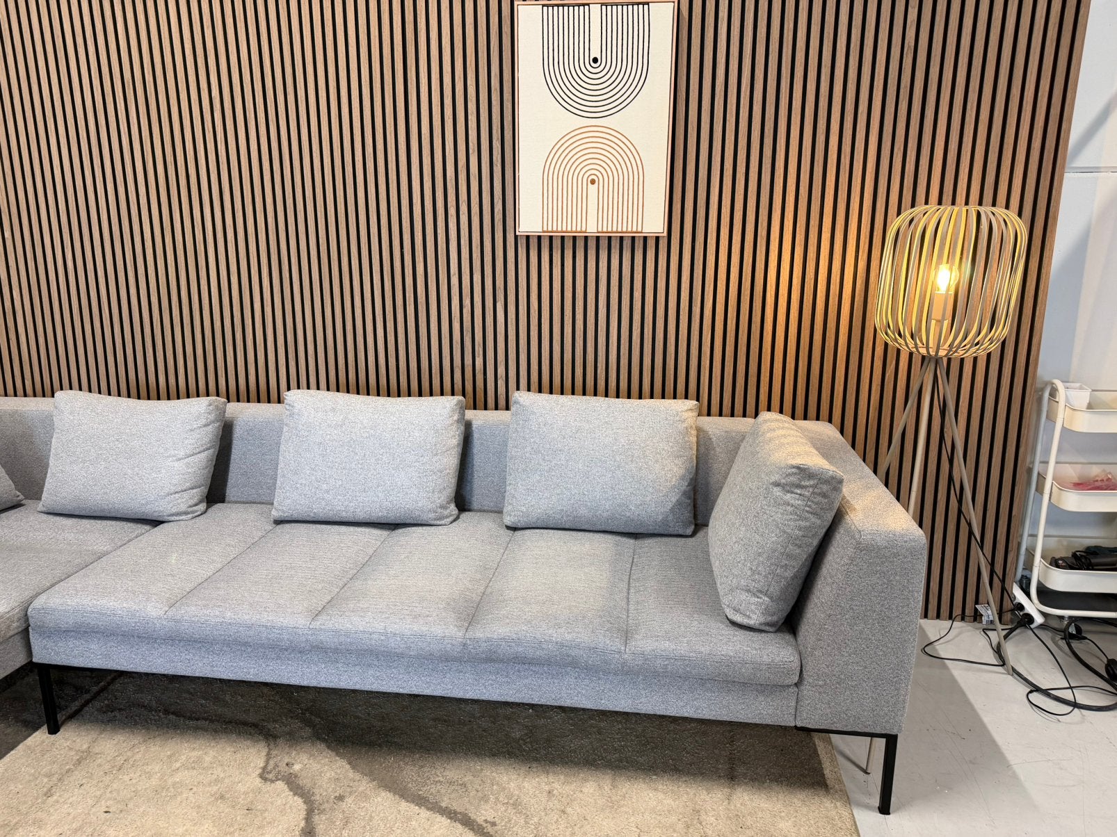 Montel Tristan - Hoekbank - Lichtgrijs - Zeer Nette Staat, Ophalen of Verzenden, Zo goed als nieuw, 150 cm of meer, Vierpersoons of meer