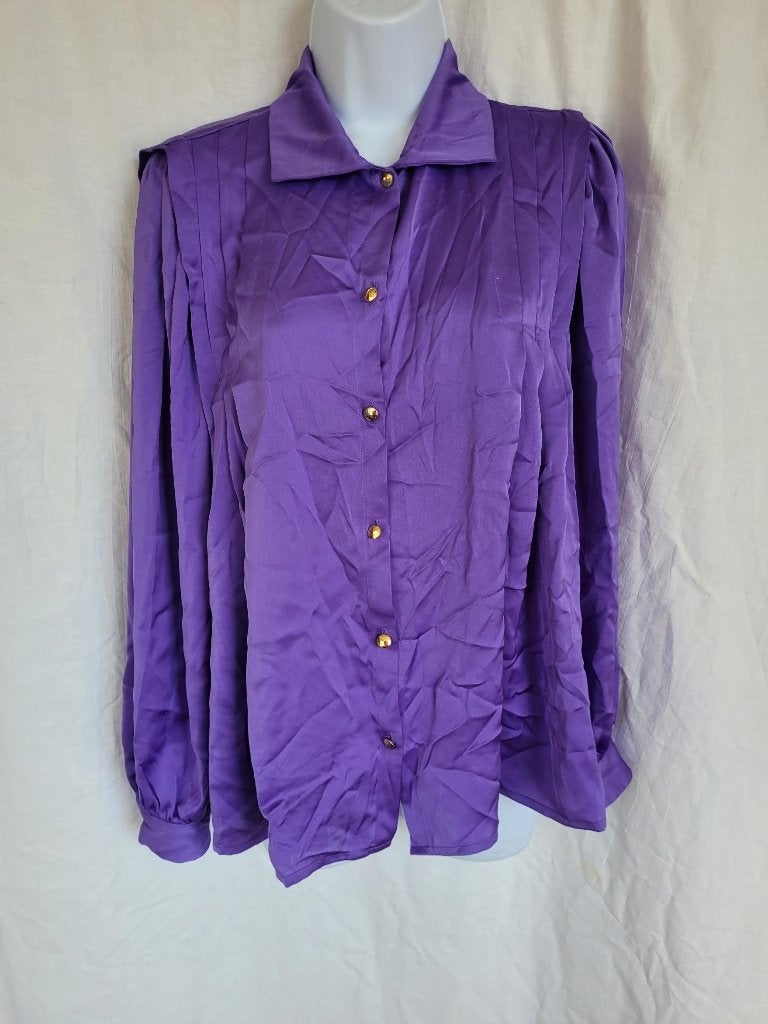 Gave paarse jaren '80 blouse met gouden knopen mt S/M, Carnaval, ., Ophalen of Verzenden, Zo goed als nieuw