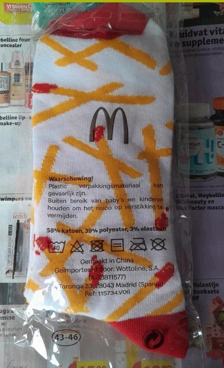 McDonald's French fries Sokken maat 43-46 - Nieuw, Ophalen of Verzenden, Nieuw, Maat 43 t/m 46