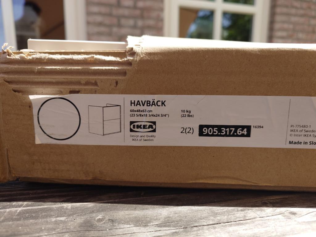 IKEA HAVBÄCK badkamermeubel met wastafel, beige, Huis en Inrichting, Badkamer | Badkamermeubels, Nieuw, Wastafelkast, 25 tot 50 cm