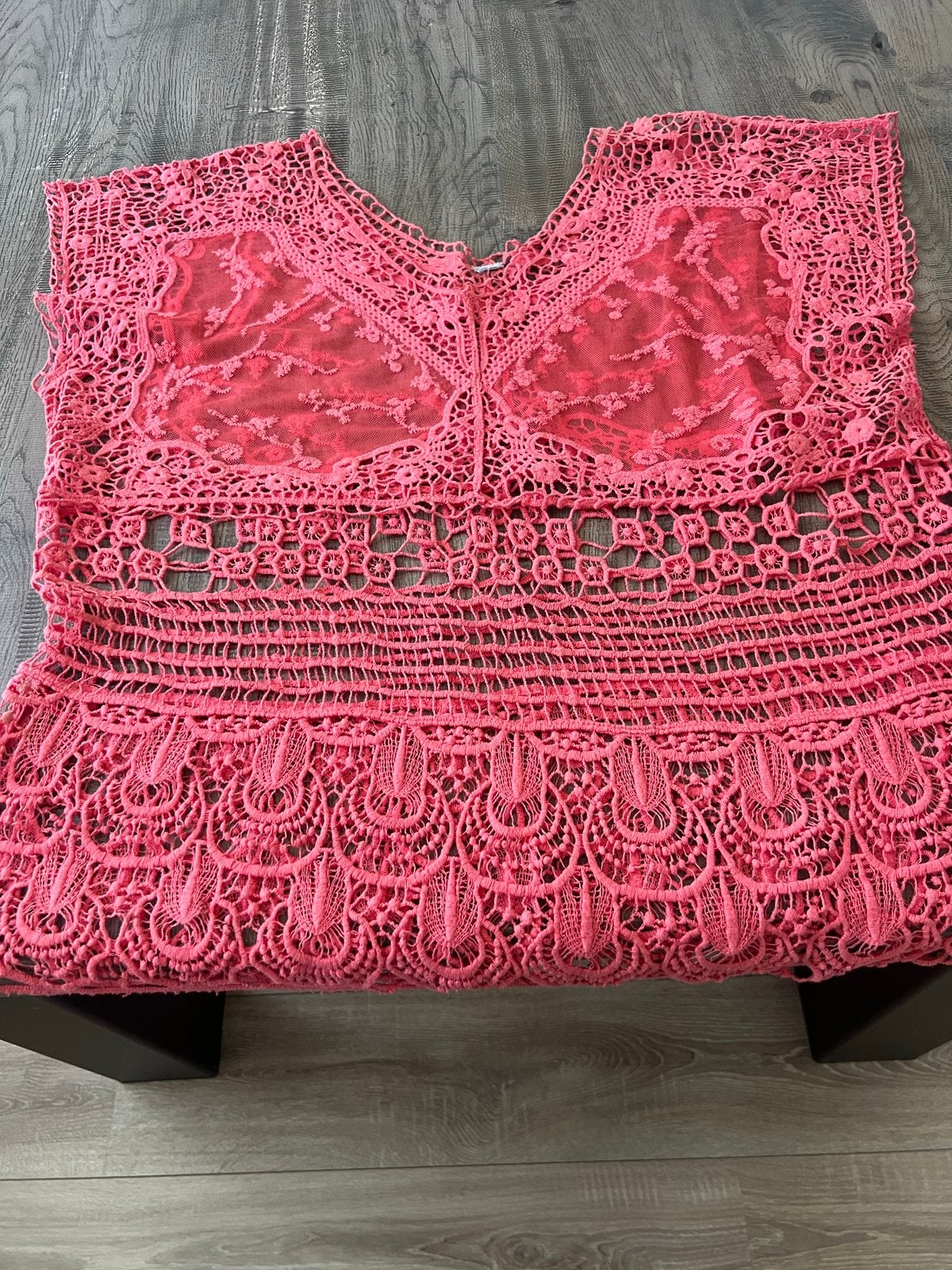 Mooie kanten top - XL, Maat 46/48 (XL) of groter, Ophalen of Verzenden, Roze, Zonder mouw