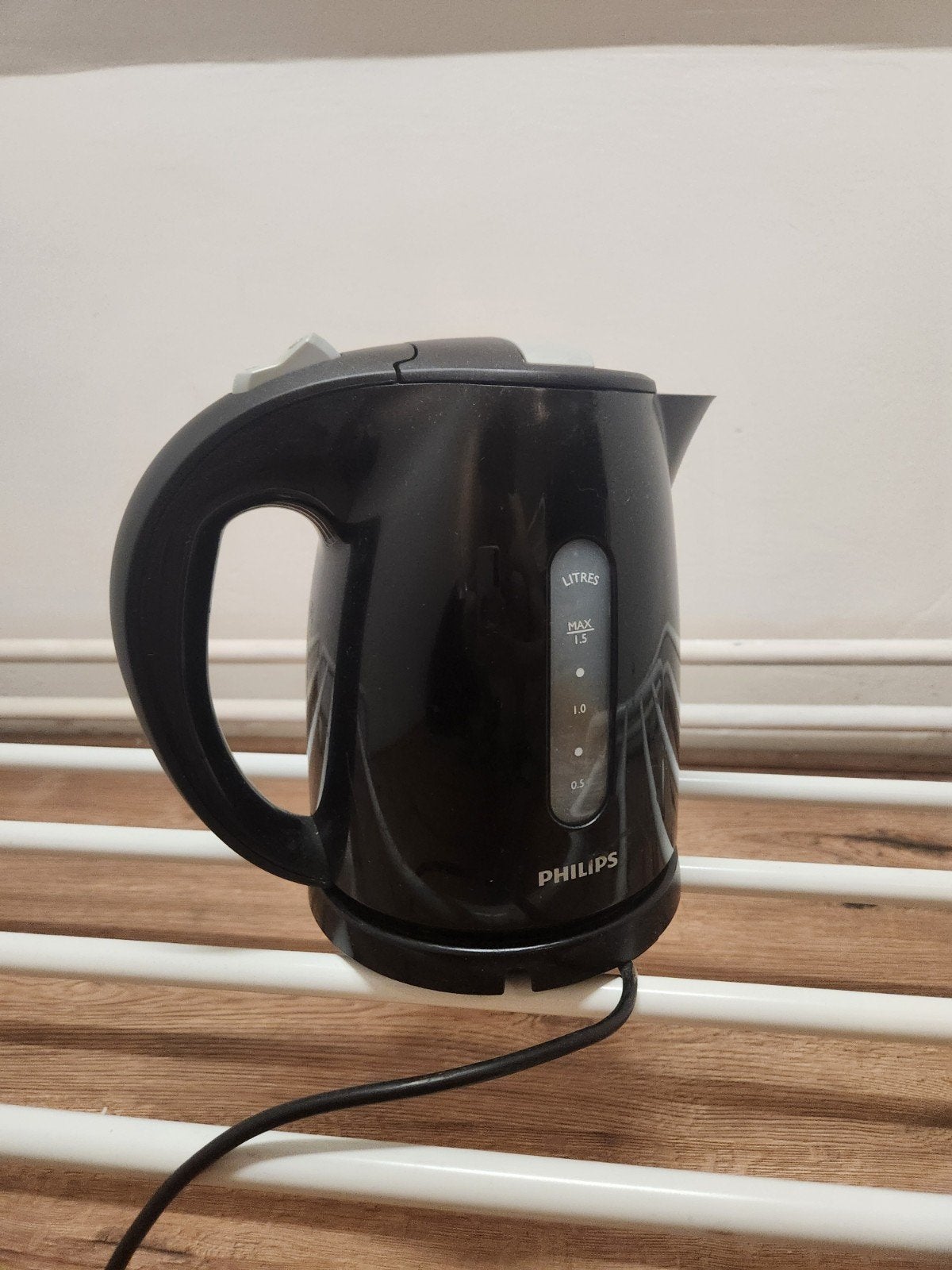 Philips waterkoker/kettle - Zwart - 1.5 liter, 1 tot 2 liter, Ophalen of Verzenden, Gebruikt