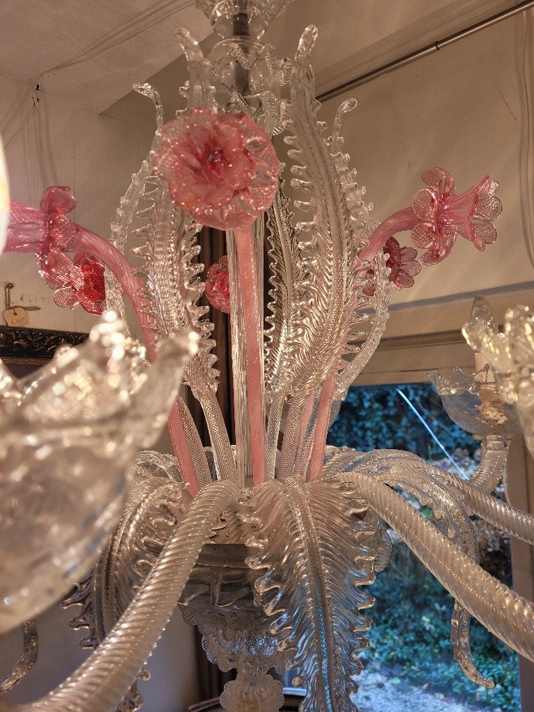 Antieke grote mond geblazen Murano lamp, Ophalen