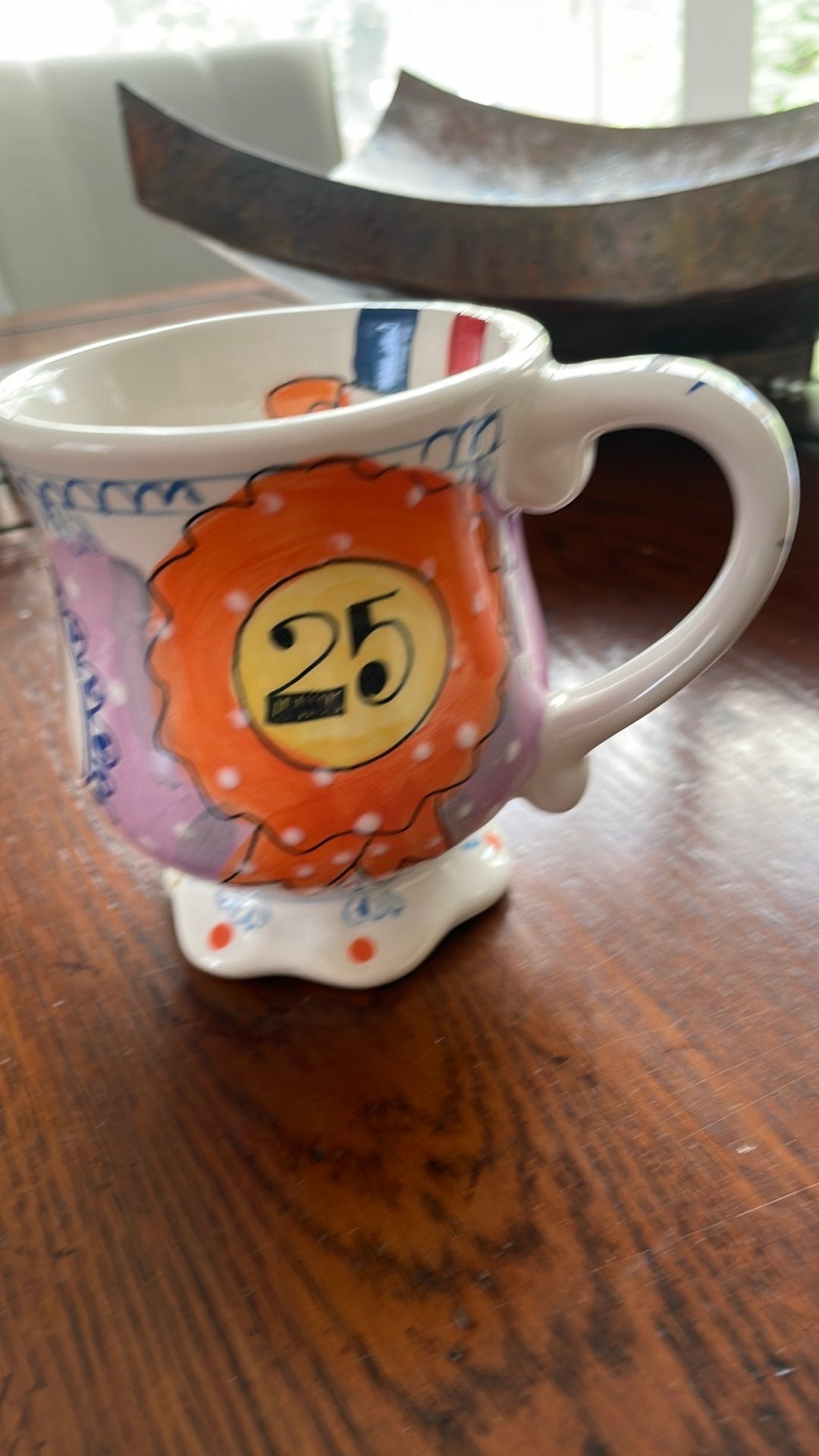 Blond verjaardag beker, Ophalen of Verzenden, Zo goed als nieuw, Aardewerk, Kop(pen) en/of Schotel(s)