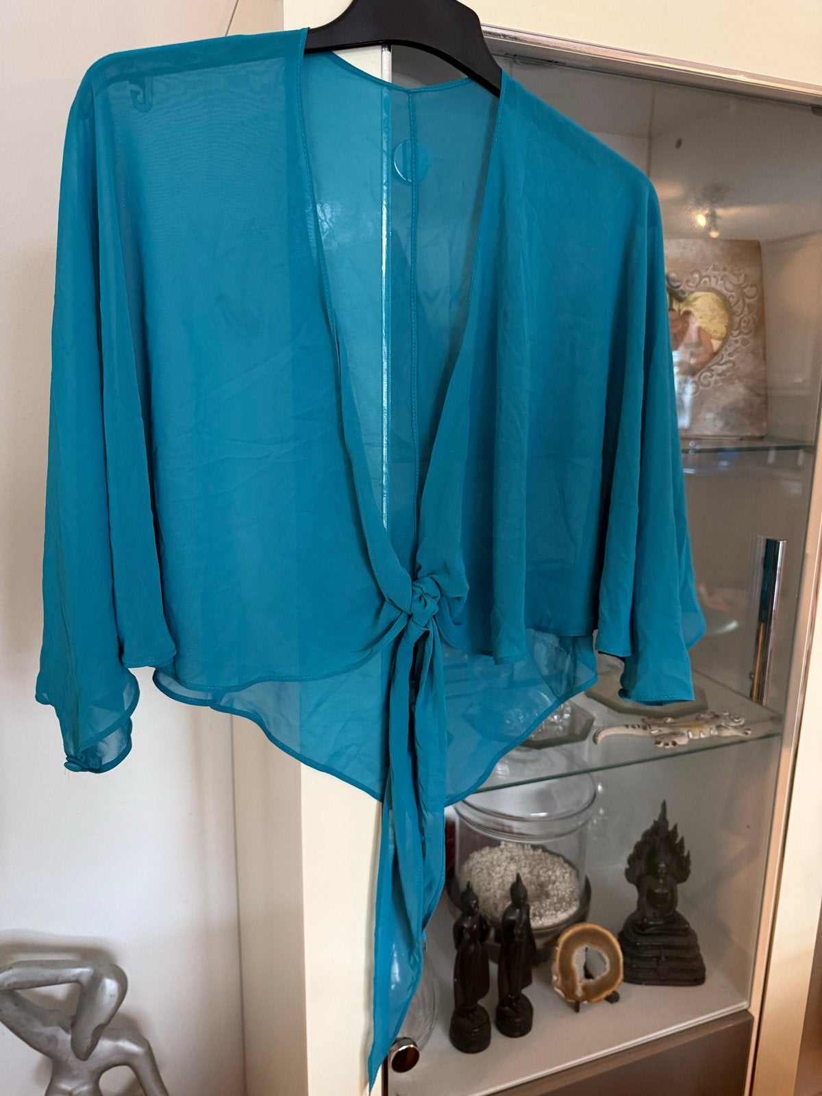 Invito Haute Couture Blauwe Chiffon Bolero Nieuw one size, Ophalen of Verzenden, Nieuw, Maat 38/40 (M), Blauw