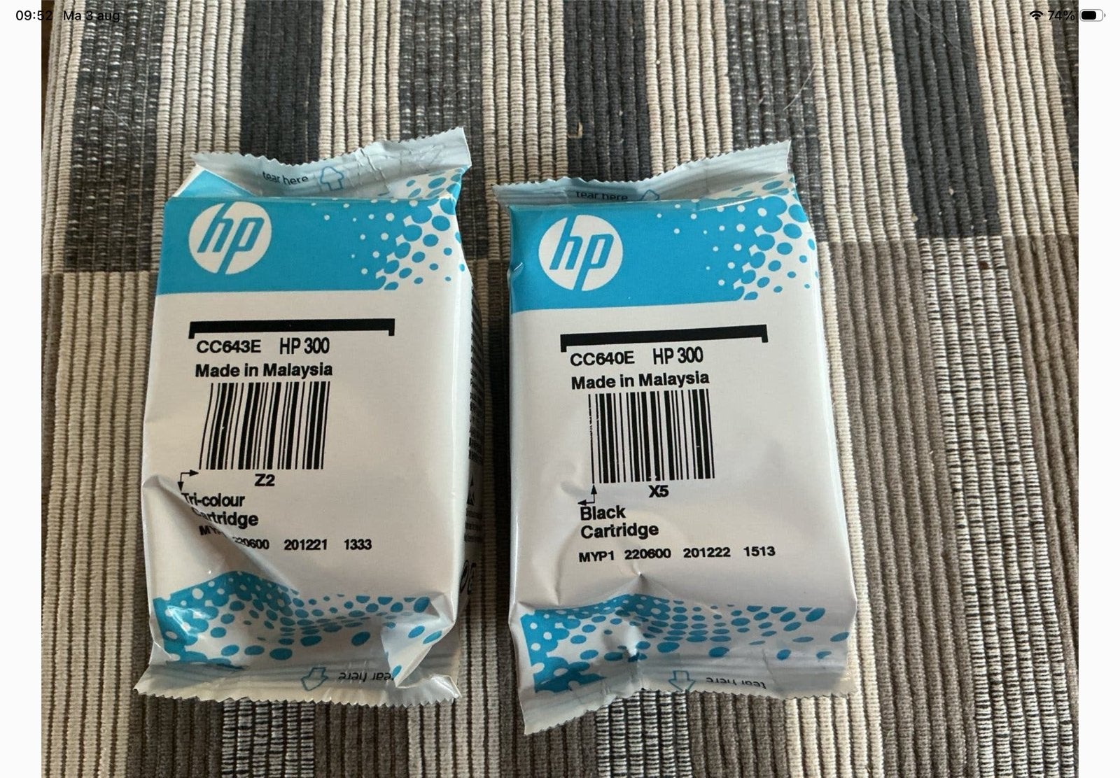 HP 300 Inktcartridges: Zwart en Driekleurig (CC640E, CC643E), Ophalen of Verzenden, Nieuw, Cartridge