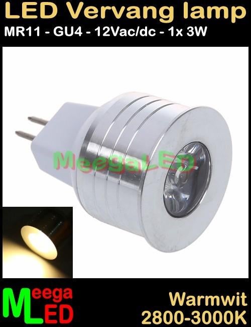 Camper LED lamp spot MR11 GU4 LEDspot 3 watt 12V - 3W, Ophalen of Verzenden, Nieuw