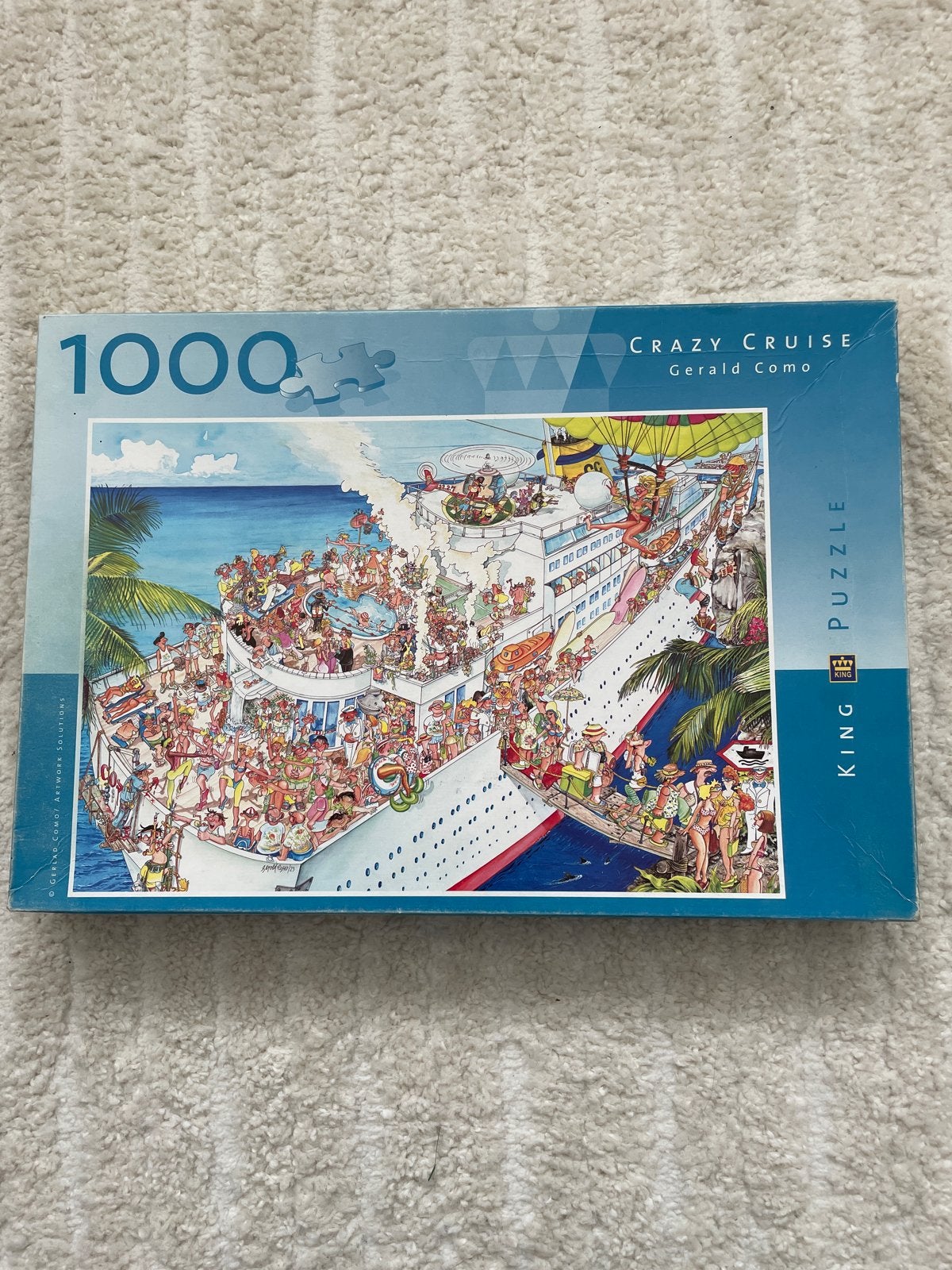 King Puzzel 1000 stukjes - Crazy Cruise Gerald Como, Ophalen of Verzenden, 500 t/m 1500 stukjes, Gebruikt, Legpuzzel