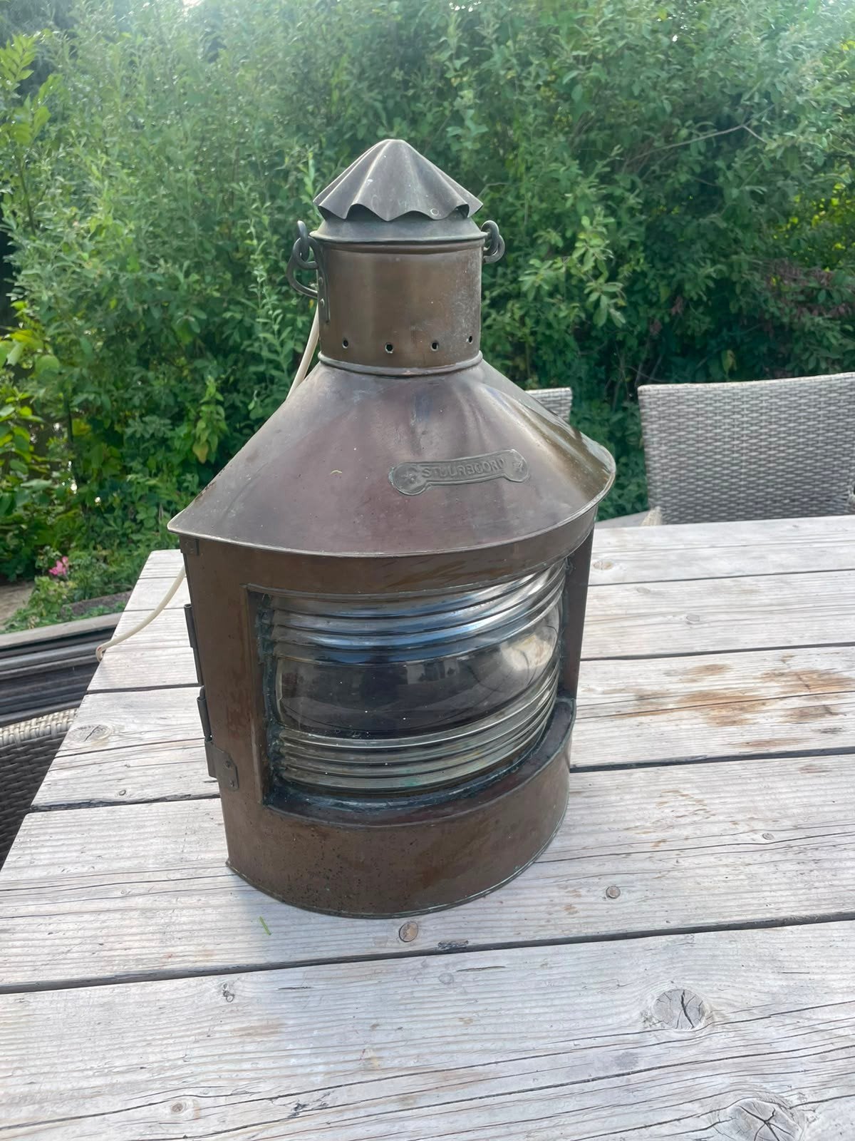 Prachtige Authentieke scheepslamp – STUURBOORD, Ophalen of Verzenden