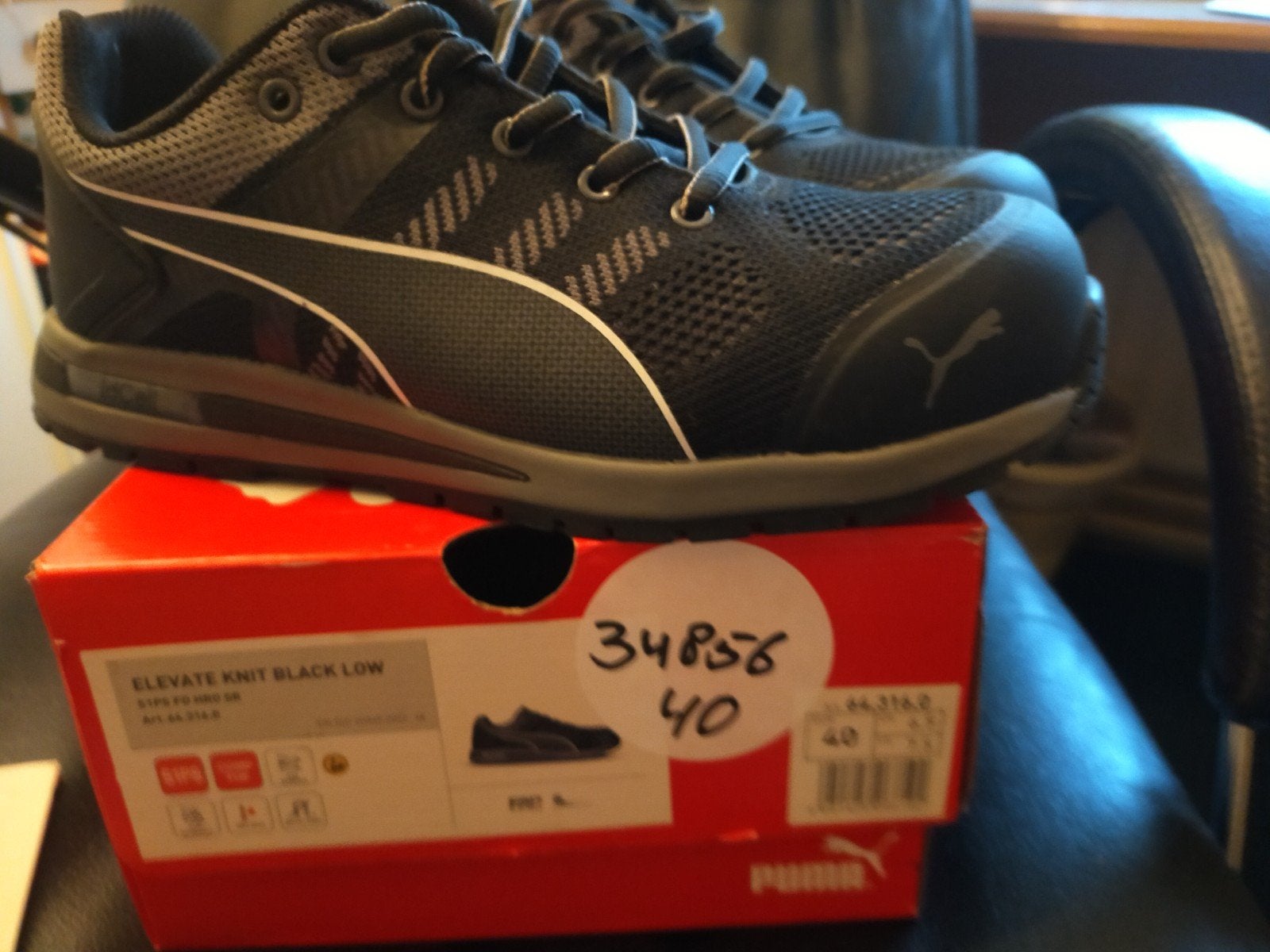 veiligheids/werk schoen maat ,40 Puma Elevate knit, Ophalen, Puma, Zwart, Nieuw