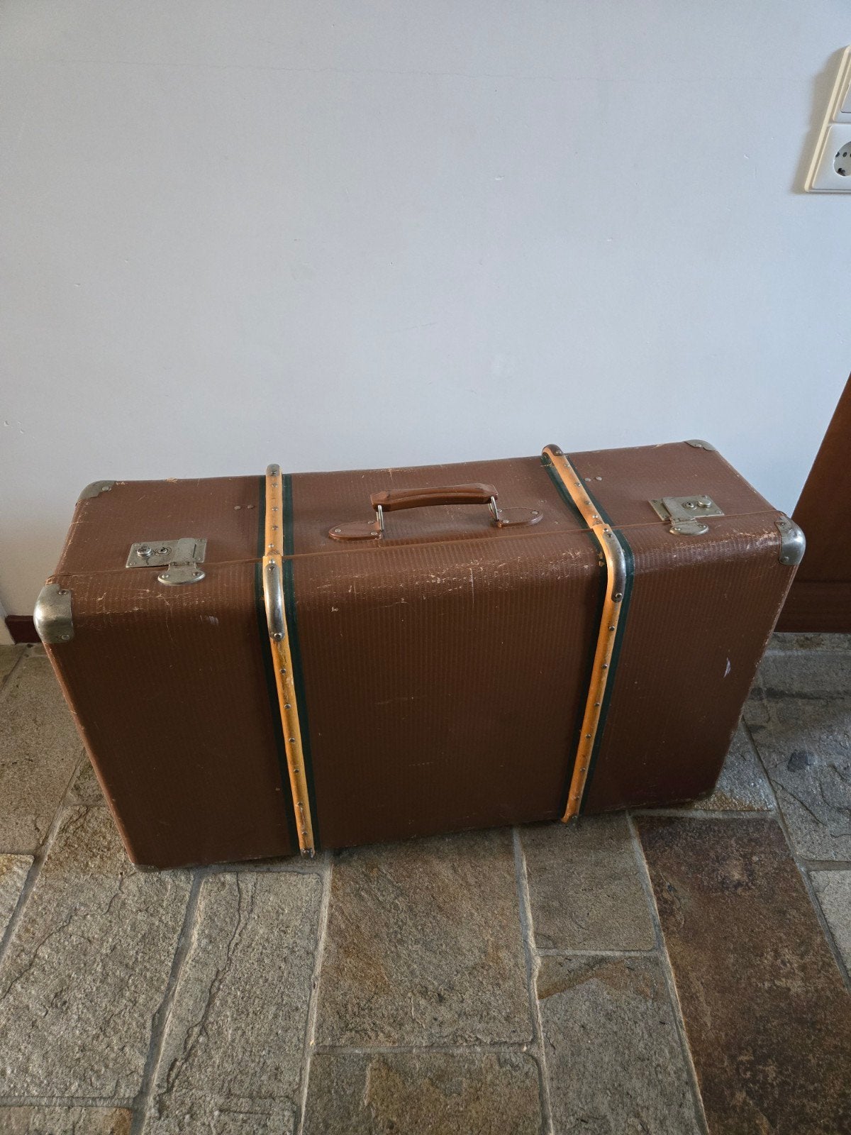 Koffers vintage Set van 3., 30 cm of meer, Gebruikt, Bruin, 35 tot 55 cm