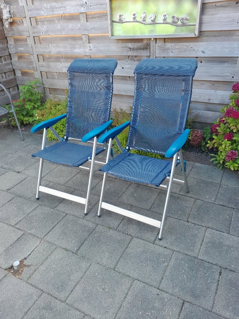 camping stoelen verstelbaar en inklapbaar, Ophalen, Overige stijlen, Zo goed als nieuw, Blauw