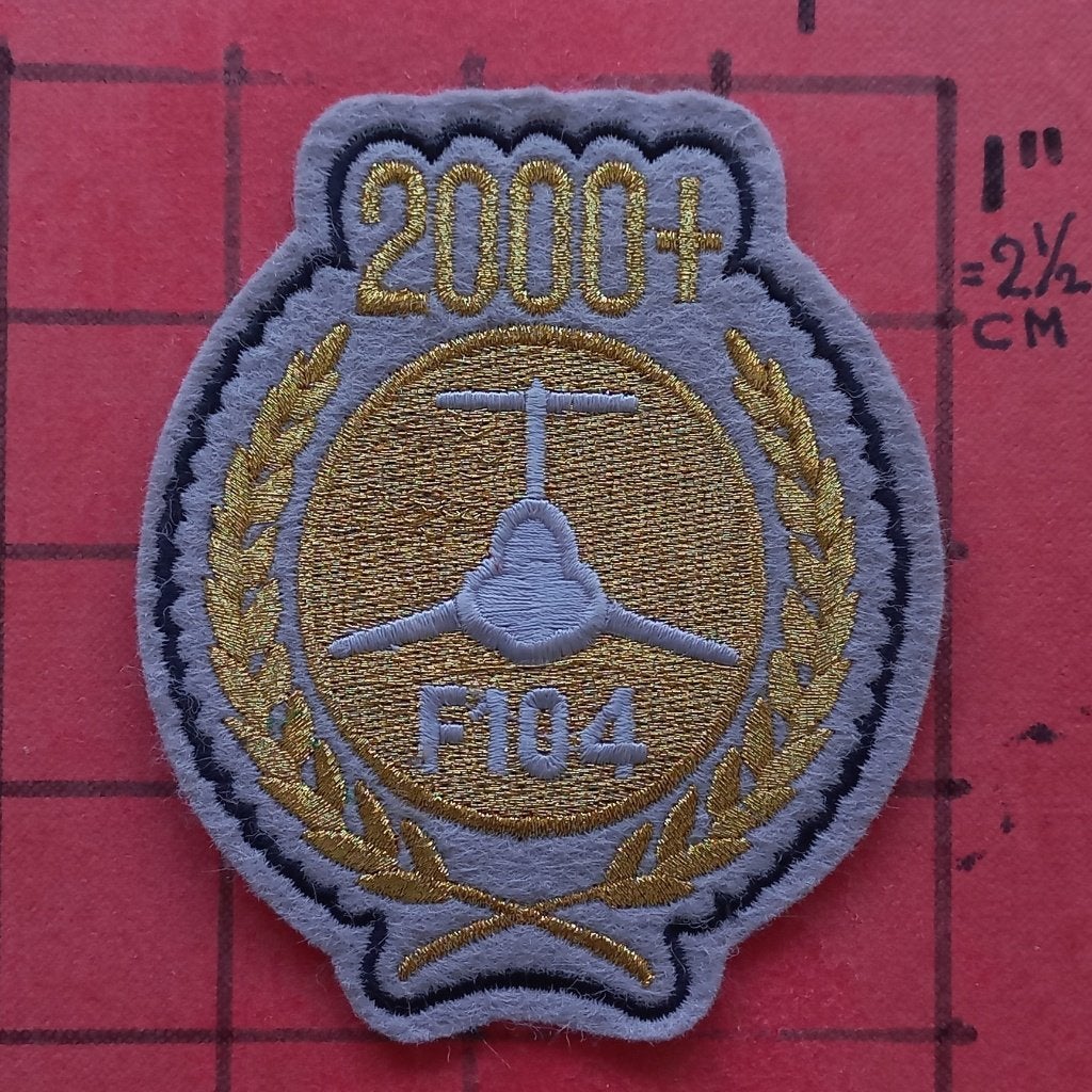 KLU EMBLEEM PATCH F-104 STARFIGHTER 2000+ FLIGHT HOURS, Verzenden, Luchtmacht, Nederland, Embleem of Badge