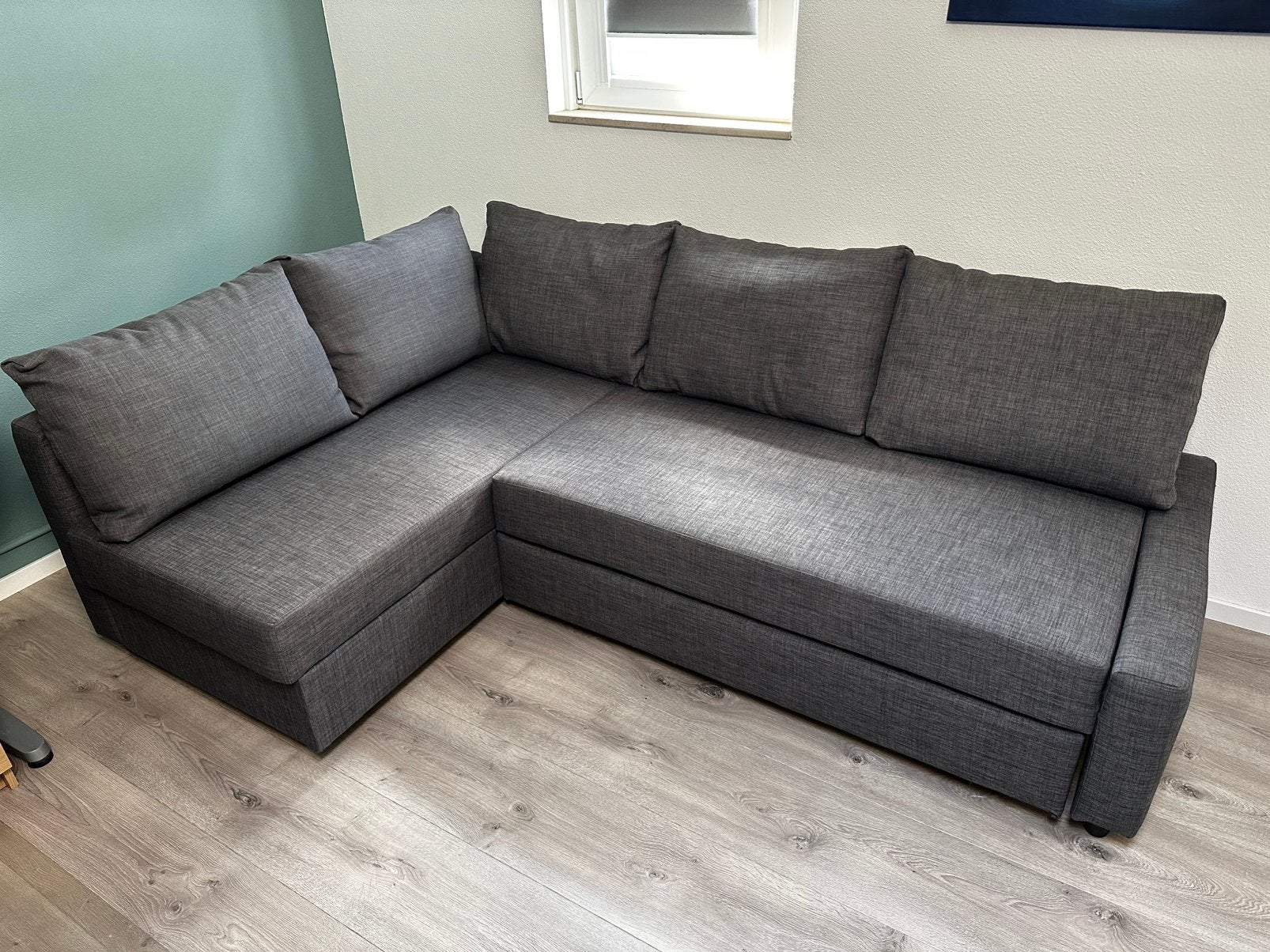 Zitbank chaise longue hoekbank slaapbank Frigheten grijs, Huis en Inrichting, Banken | Bankstellen, Ophalen, Hoekbank, Zo goed als nieuw