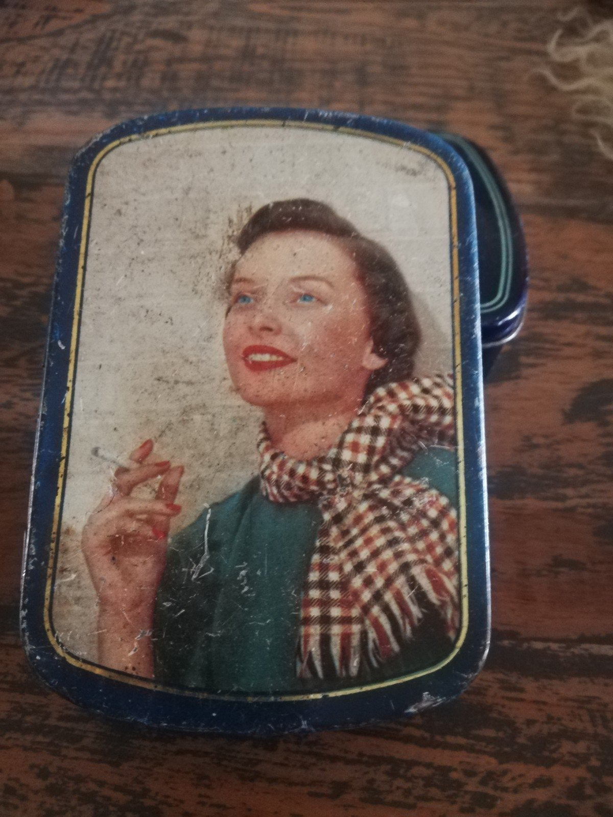 Vintage Rizla sigarettenblikje met dame, Ophalen of Verzenden